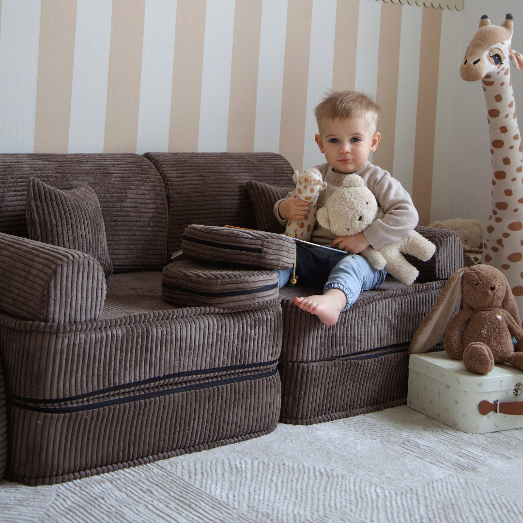 MeowBaby Play Sofa Mini Plus Aesthetic Cord - ecru/beige