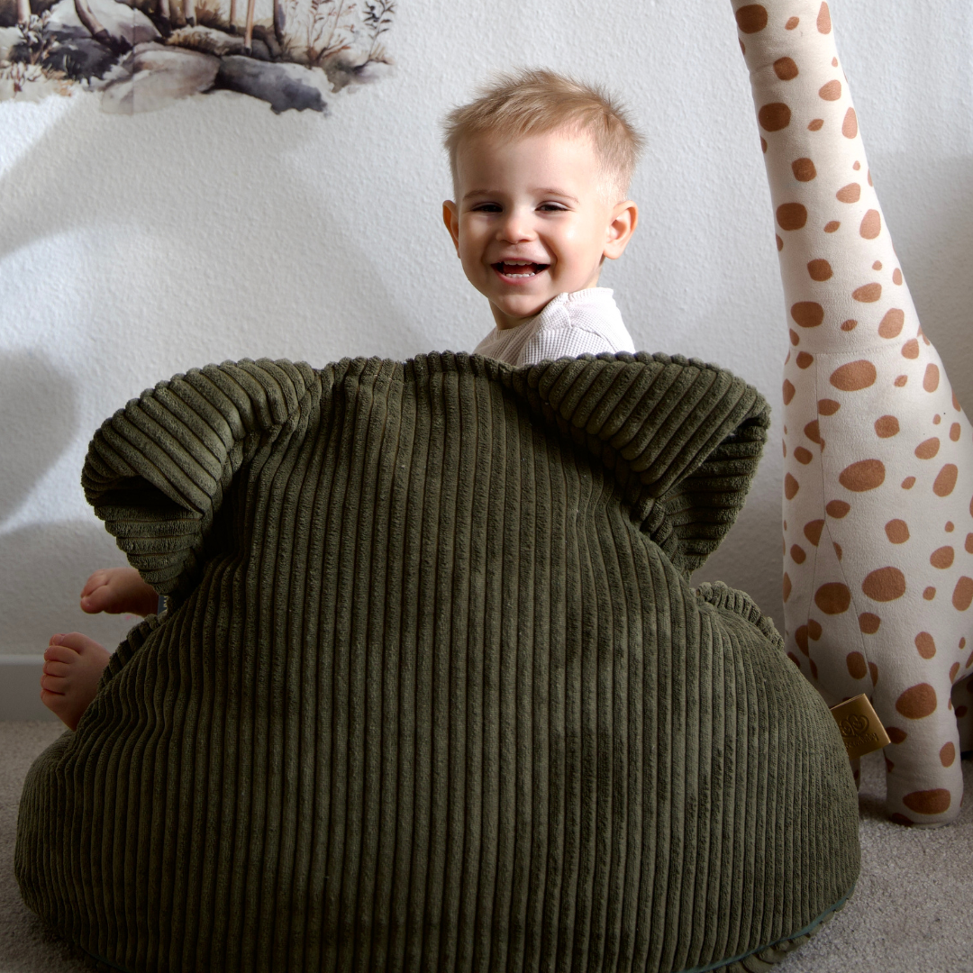 MeowBaby Beanbag Aesthetic Cord Bear - ecru/beige 