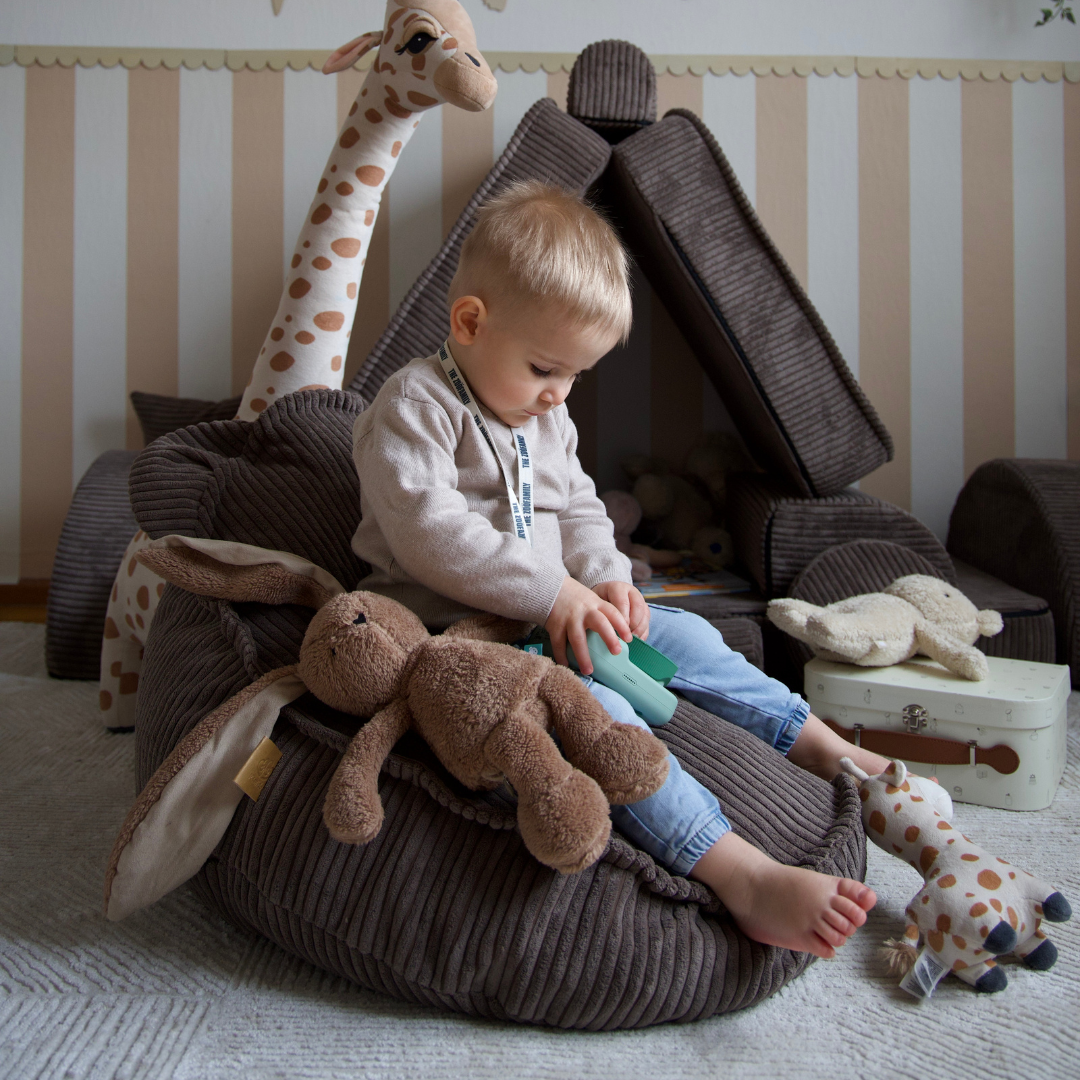 MeowBaby Beanbag Aesthetic Cord Bear - ecru/beige 