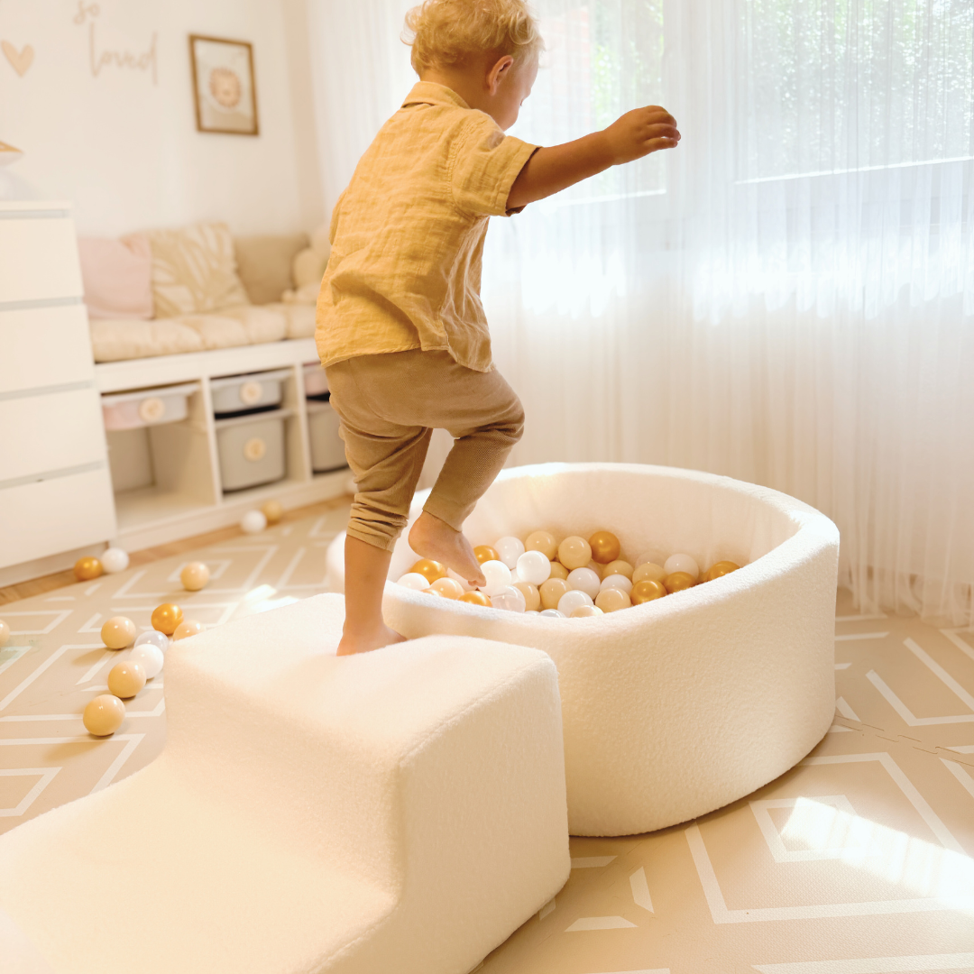 MeowBaby foam play set Bouclé 3 elements - cream/white