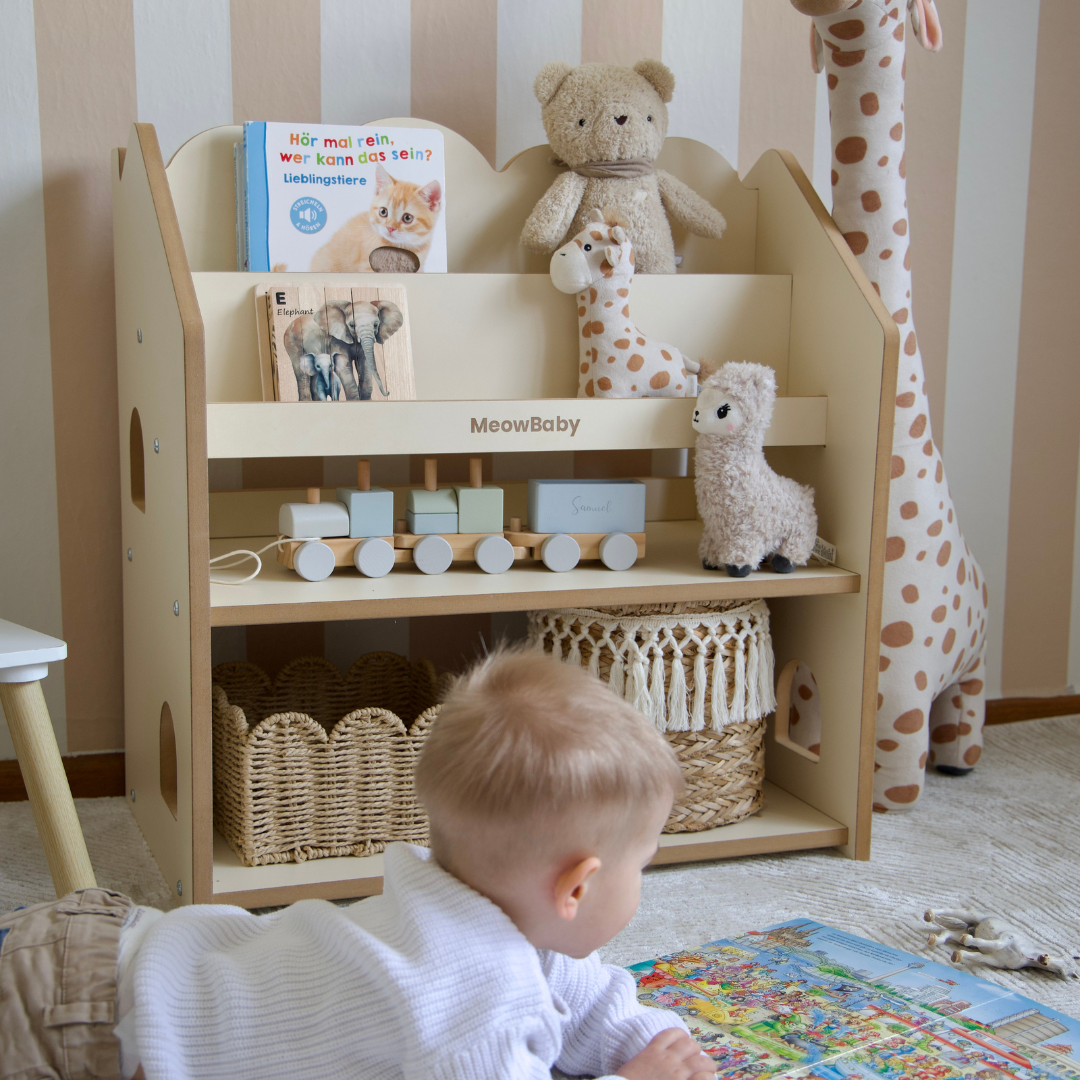 MeowBaby 2-in-1 Montessori-Bücherregal Cloudy
