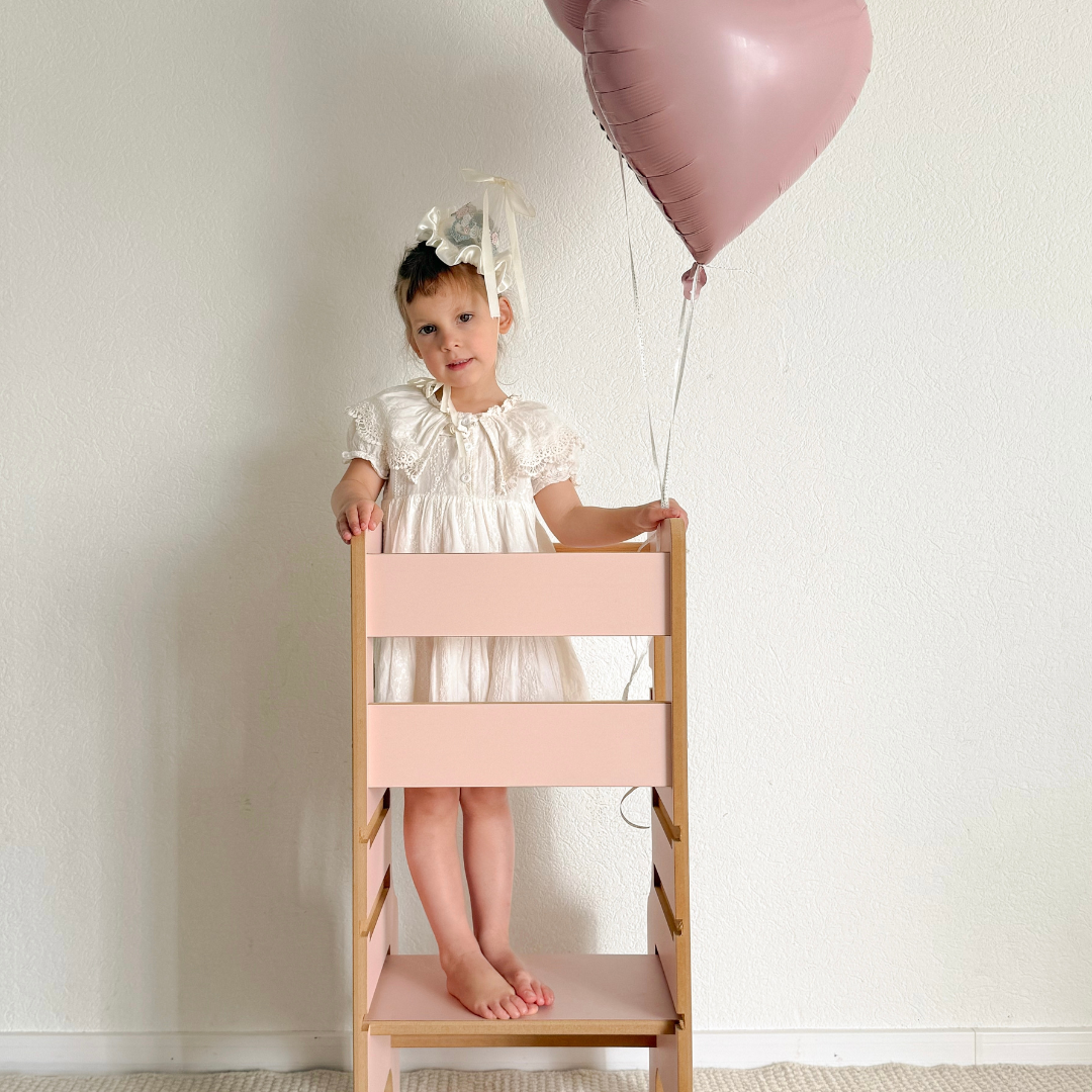 MeowBaby Montessori Küchenhelfer/Lernturm Solid