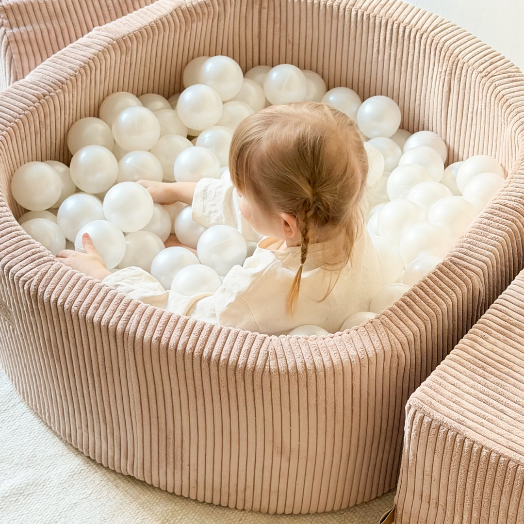 MeowBaby Ball Pit Aesthetic Cord ecru 90x30 cm, 200 balls - custom color selection