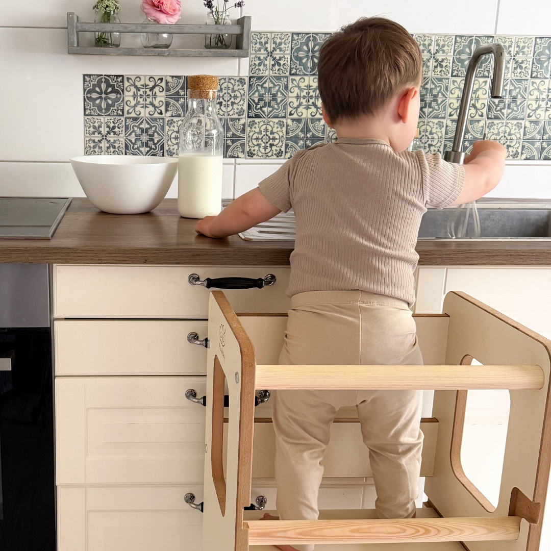 MeowBaby Montessori Küchenhelfer/Lernturm Solid