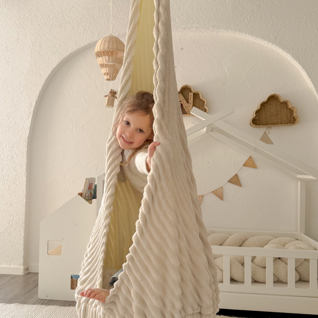 MeowBaby Hängesessel Cocoon Churros Plüsch-Cord