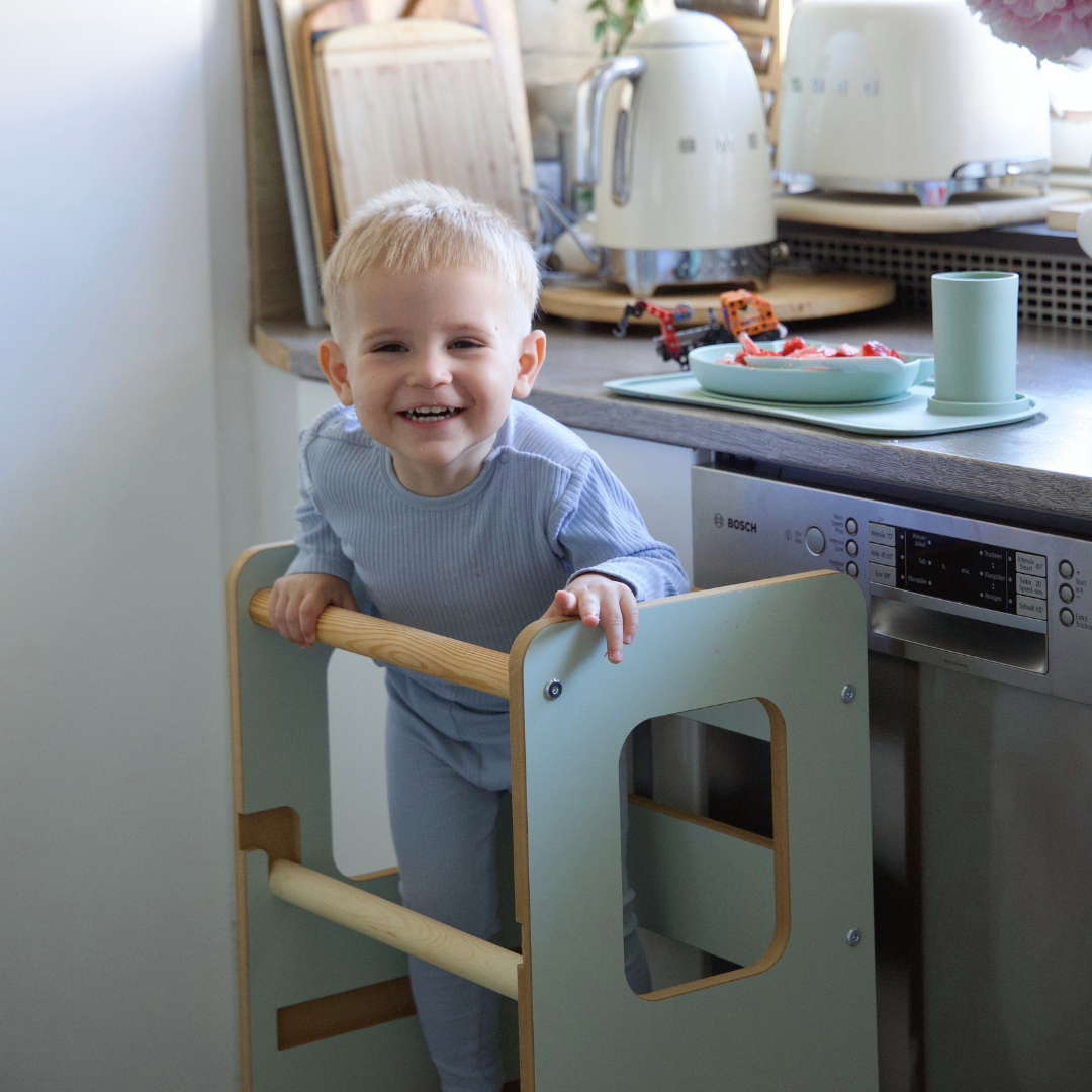 MeowBaby Montessori Küchenhelfer/Lernturm Solid