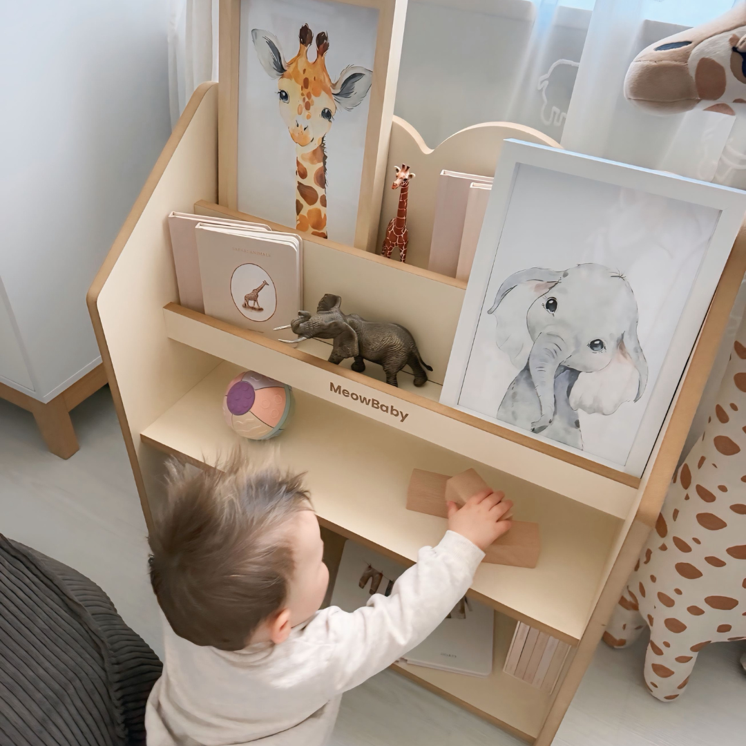MeowBaby 2-in-1 Montessori-Bücherregal Cloudy