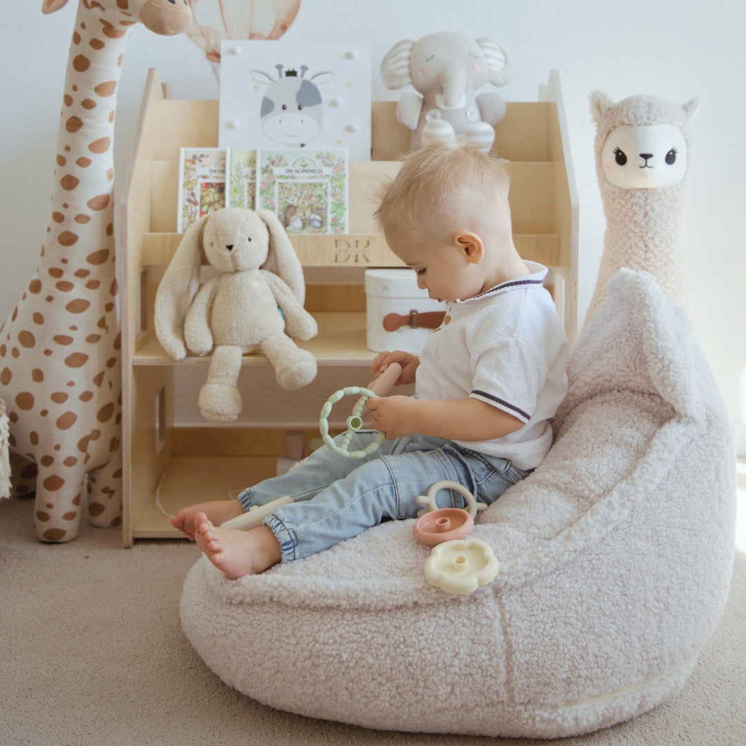 MeowBaby Sitzsack Bearly Bär - creme/weiß