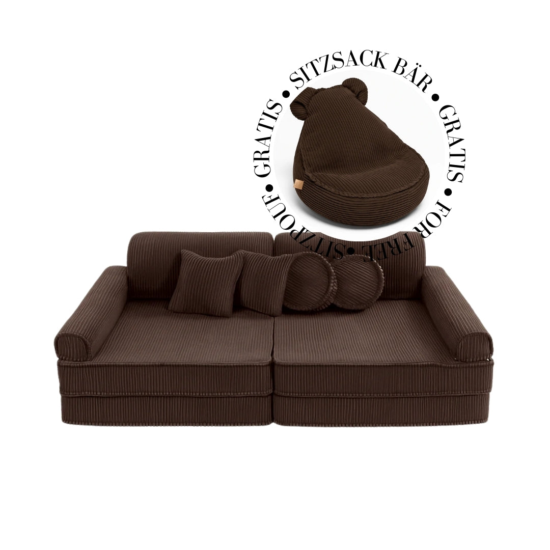 MeowBaby Spielsofa Ästhetik Cord - braun