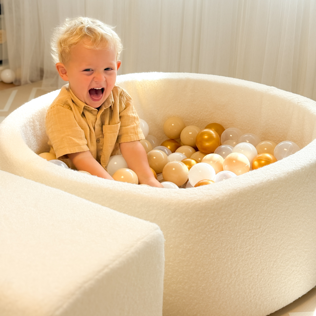 MeowBaby foam play set Bouclé 3 elements - cream/white