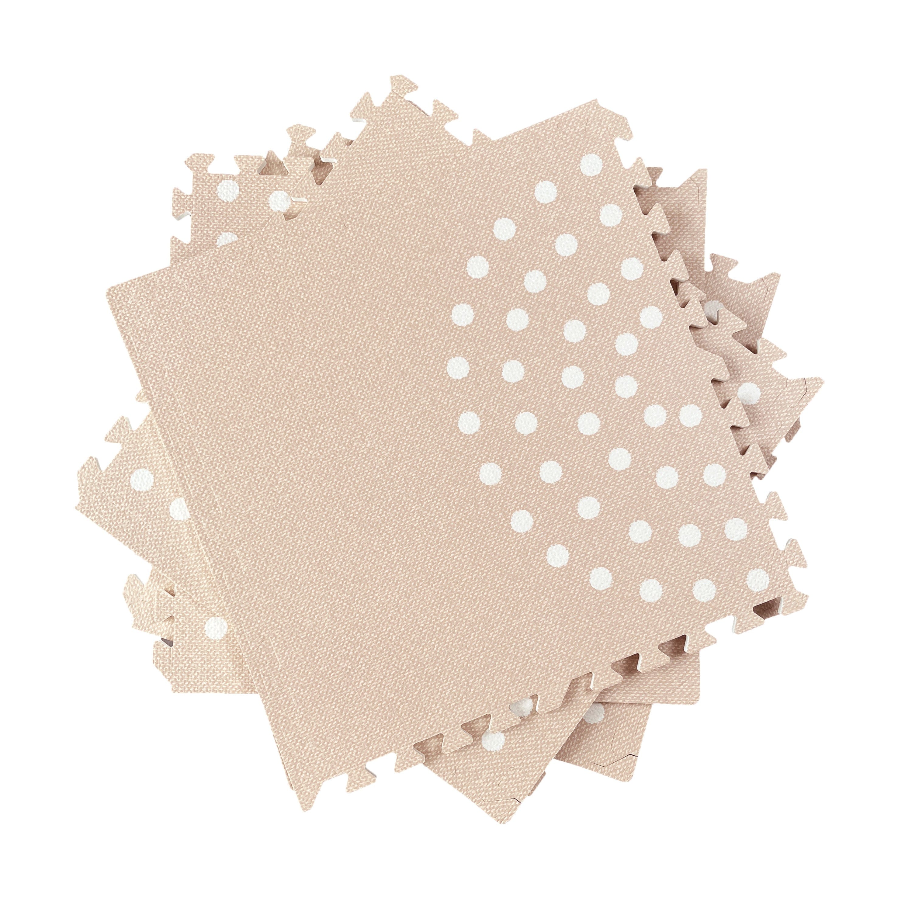 MeowBaby Puzzlematte 120x180 cm, 6 Elemente – beige, gepunktet