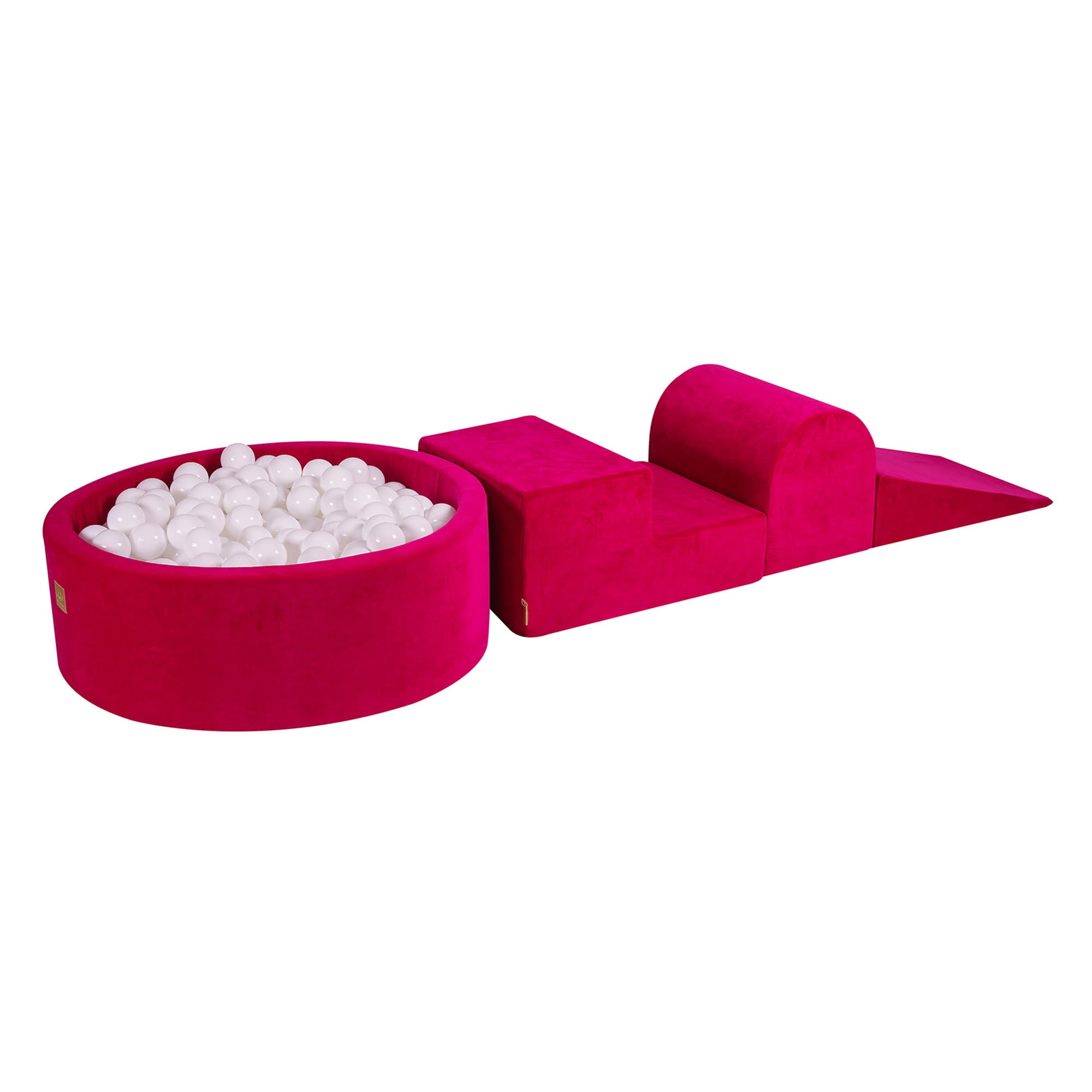 MeowBaby Schaumspielset Velvet magenta mit Bällebad, 200 Bälle - Weiss