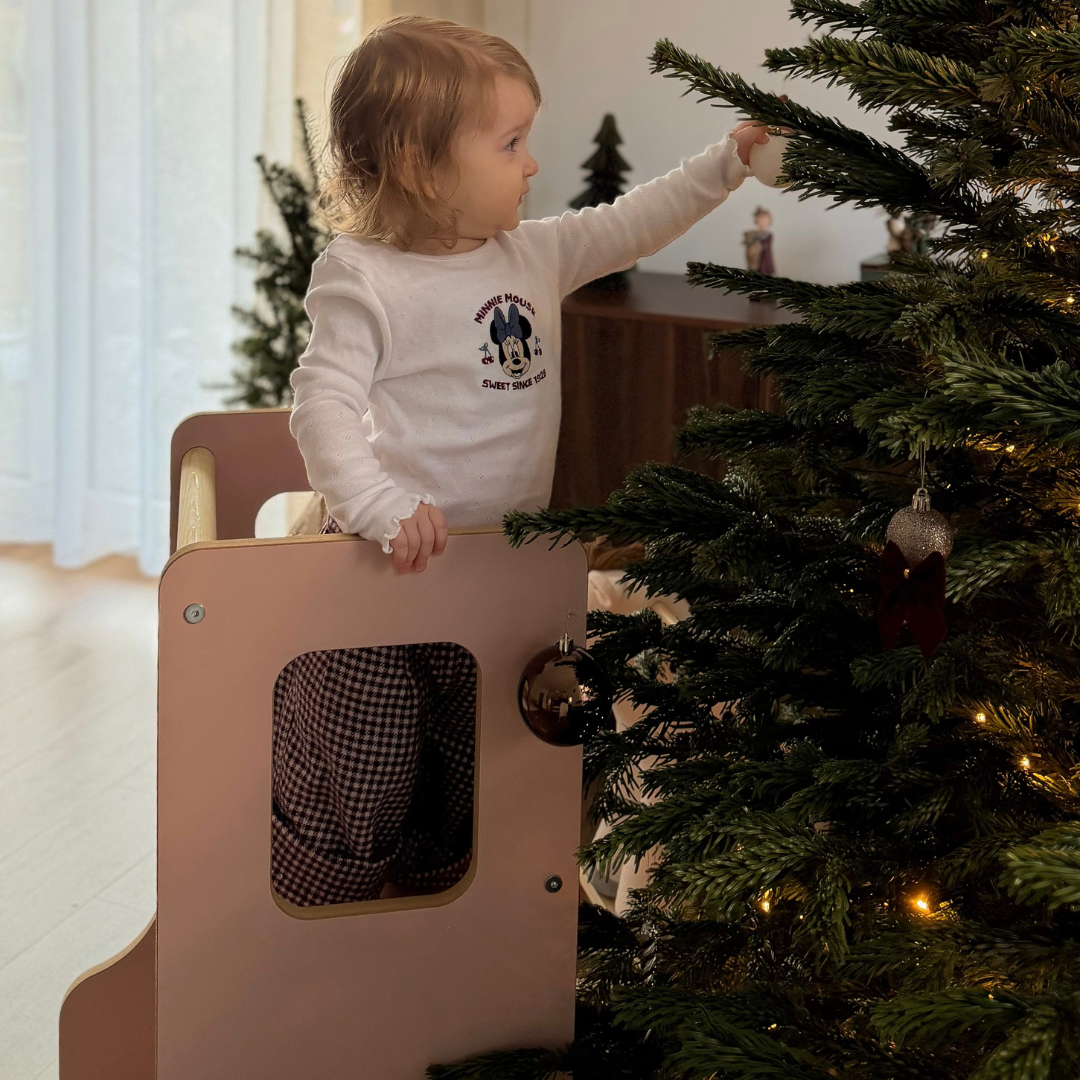 MeowBaby Montessori Küchenhelfer/Lernturm Solid