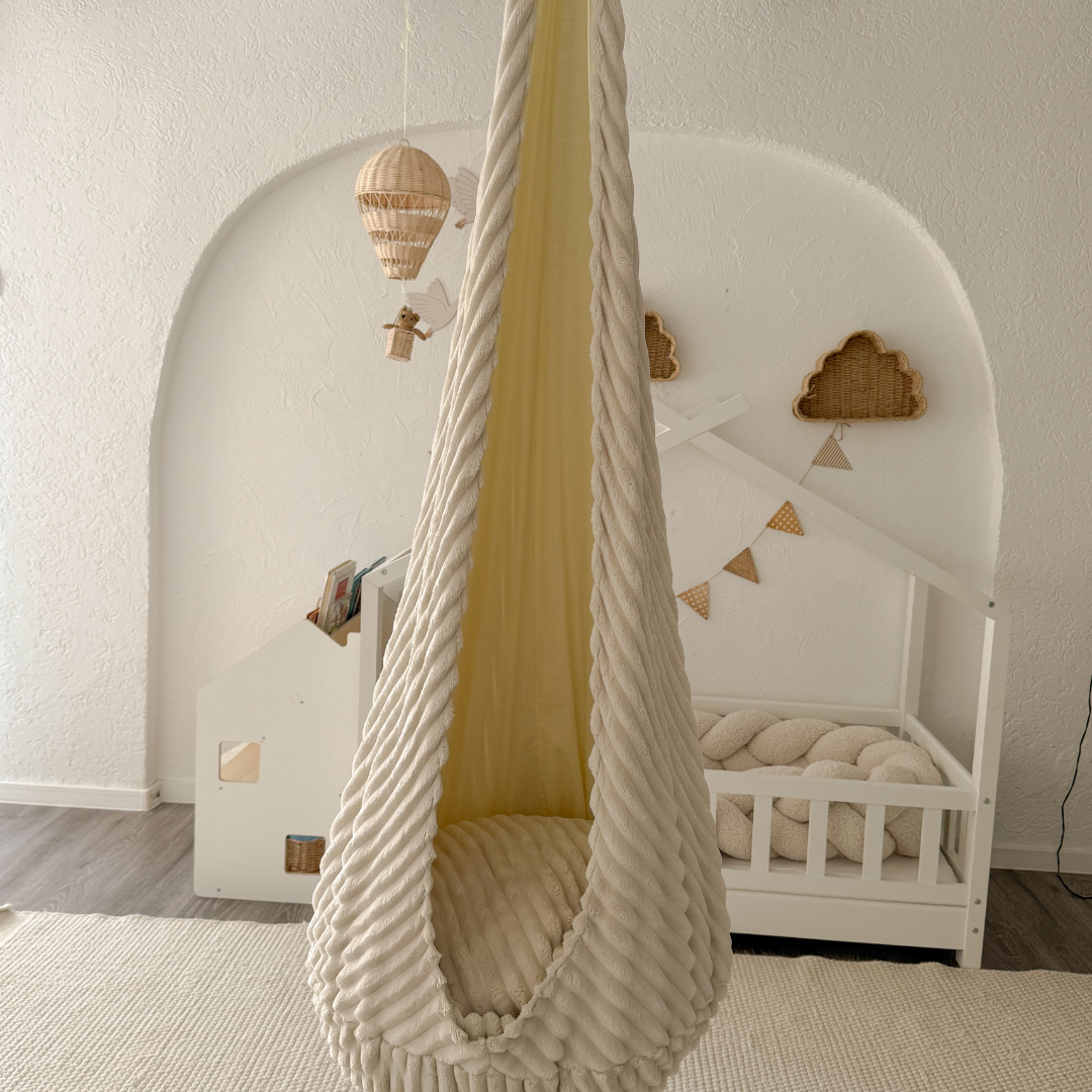 MeowBaby Hängesessel Cocoon Churros Plüsch-Cord