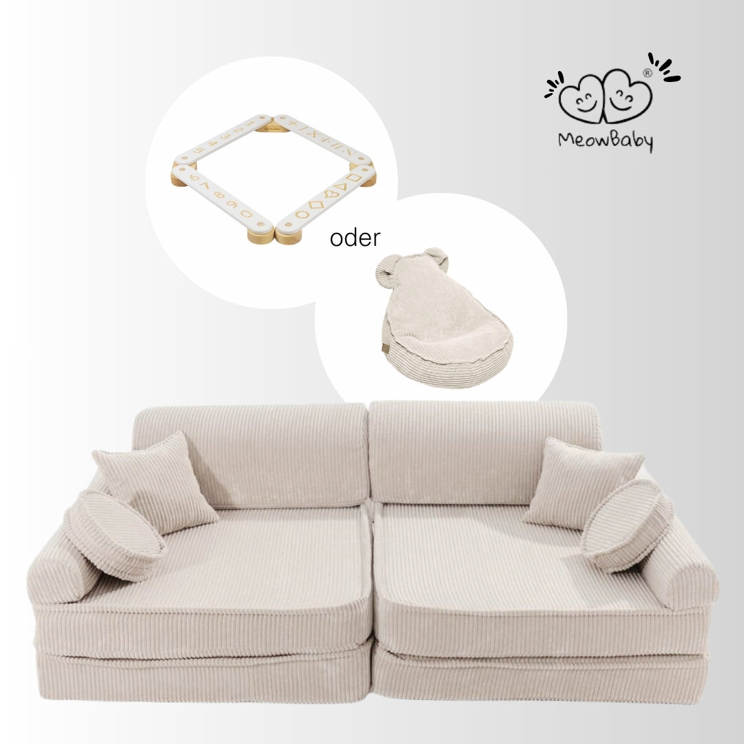 MeowBaby Spielsofa Ästhetik Cord - ecru/beige