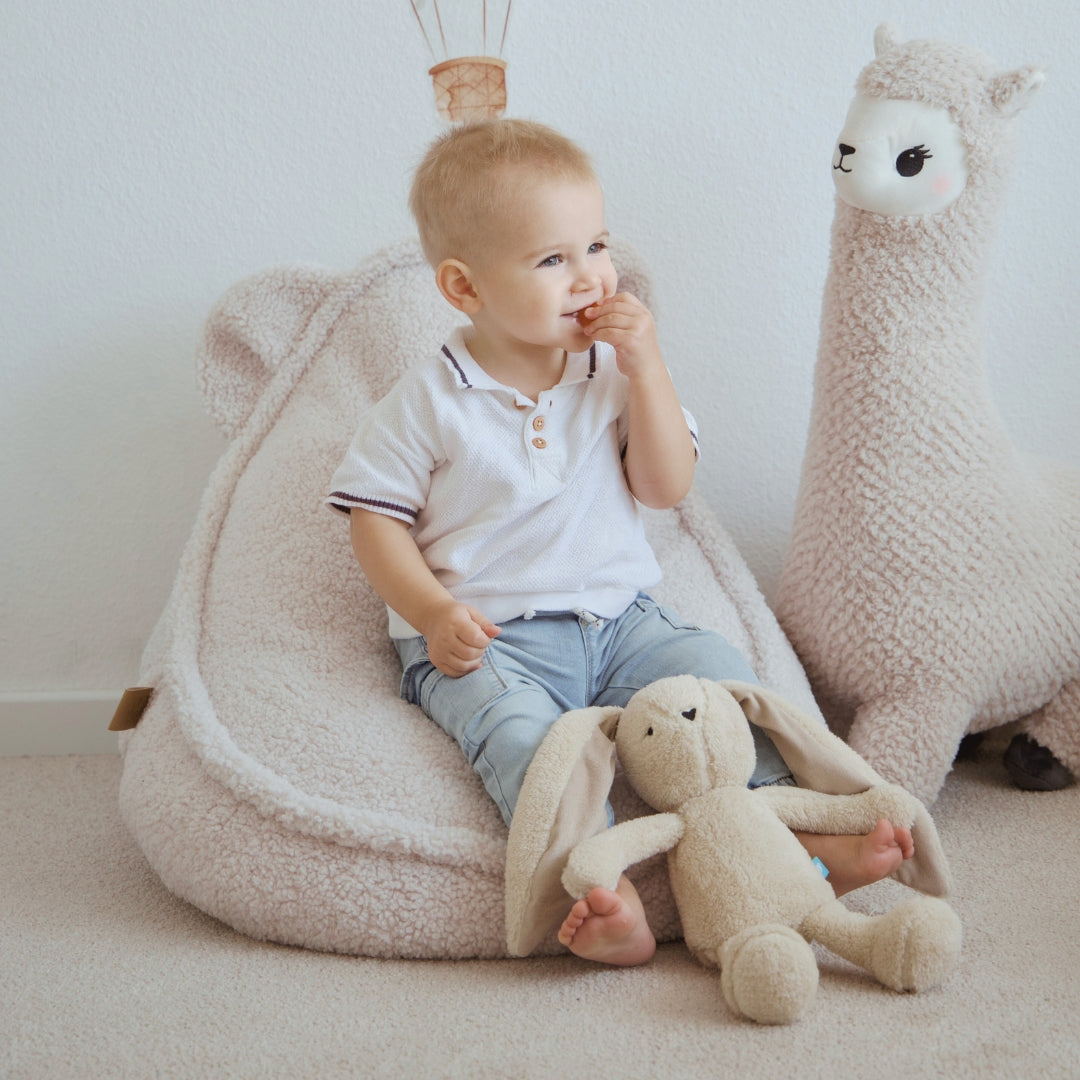 MeowBaby Sitzsack Bearly Bär - creme/weiß
