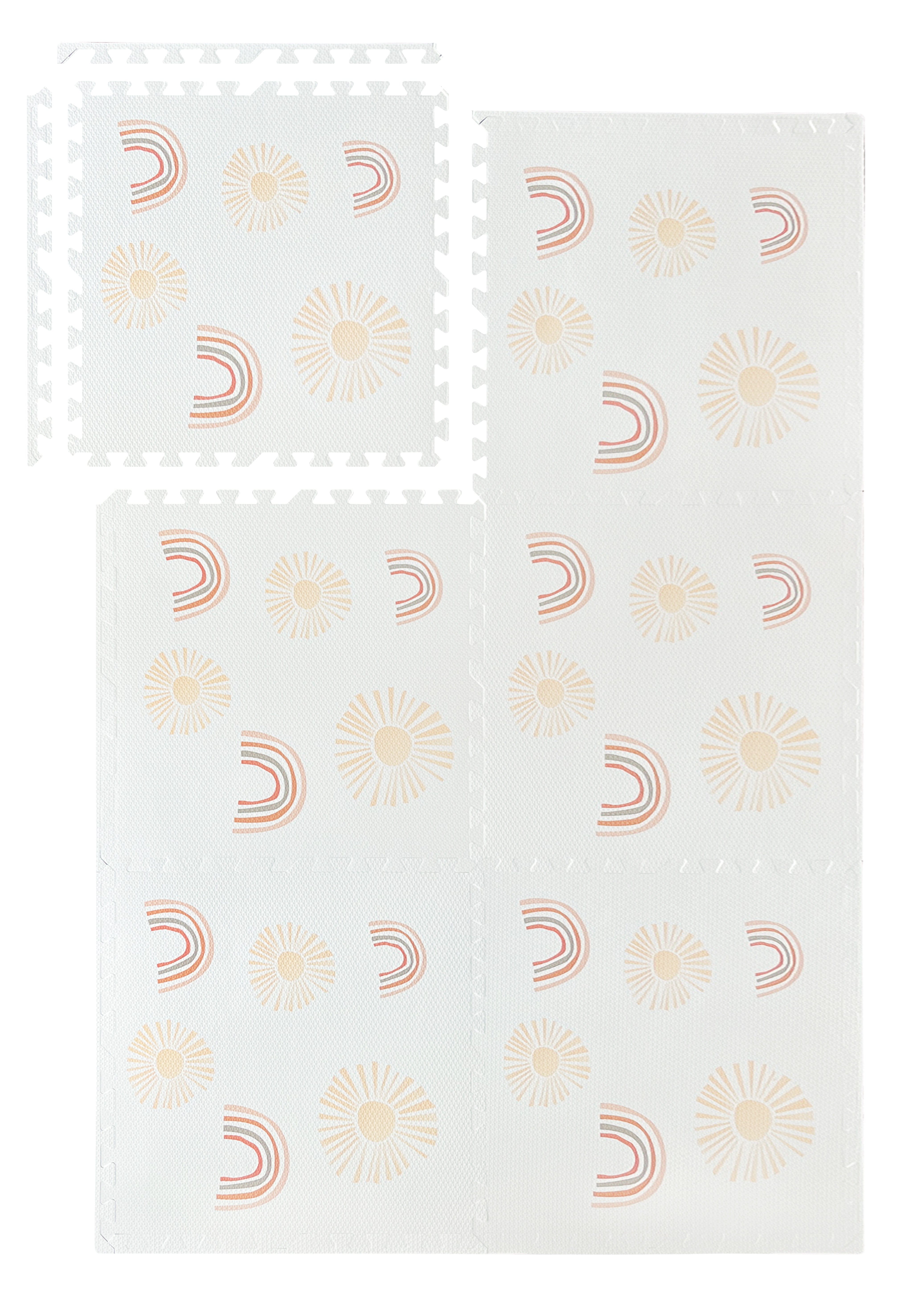 MeowBaby Puzzlematte 120x180 cm, 6 Elemente – Regenbogen creme