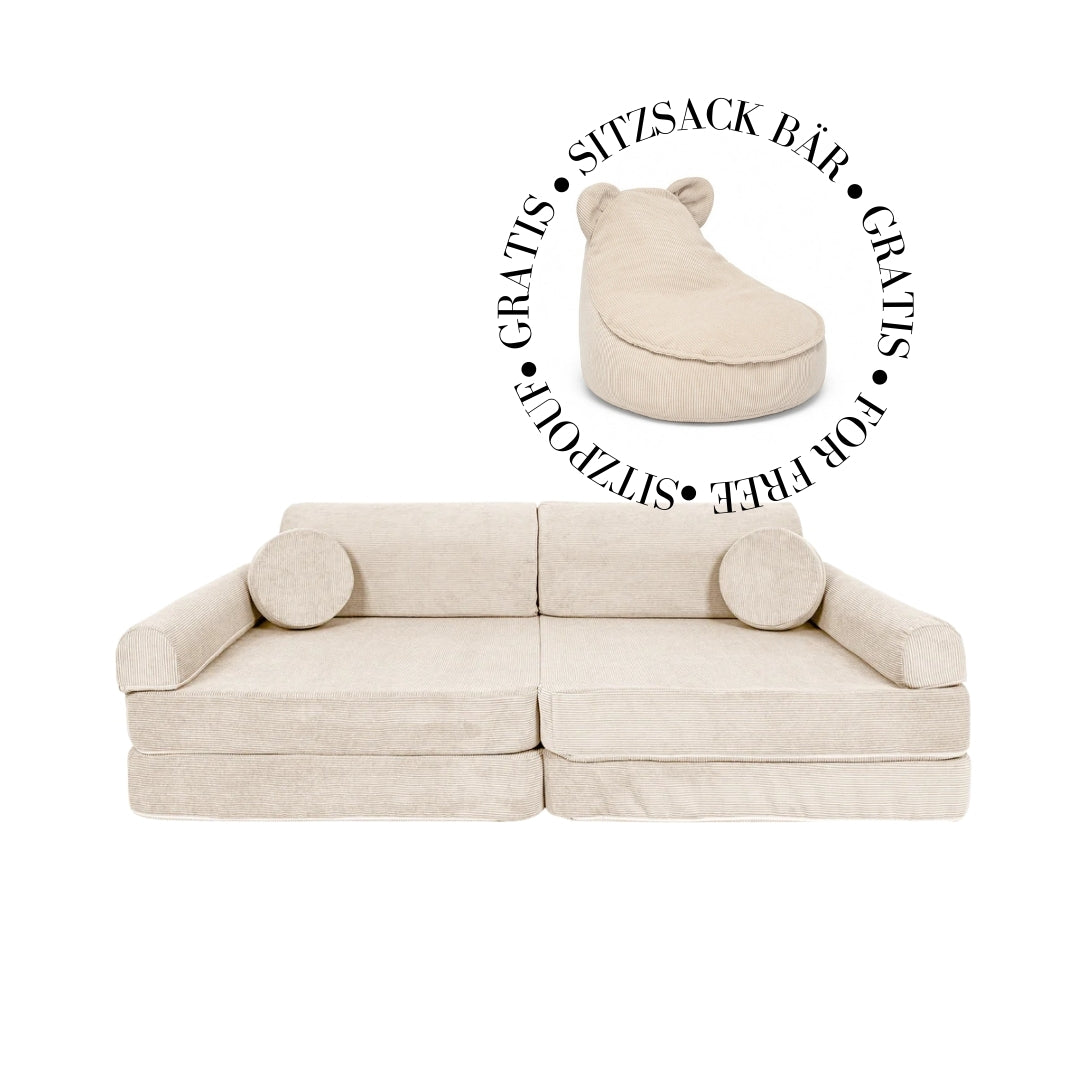 MeowBaby Spielsofa Cord Premium - beige