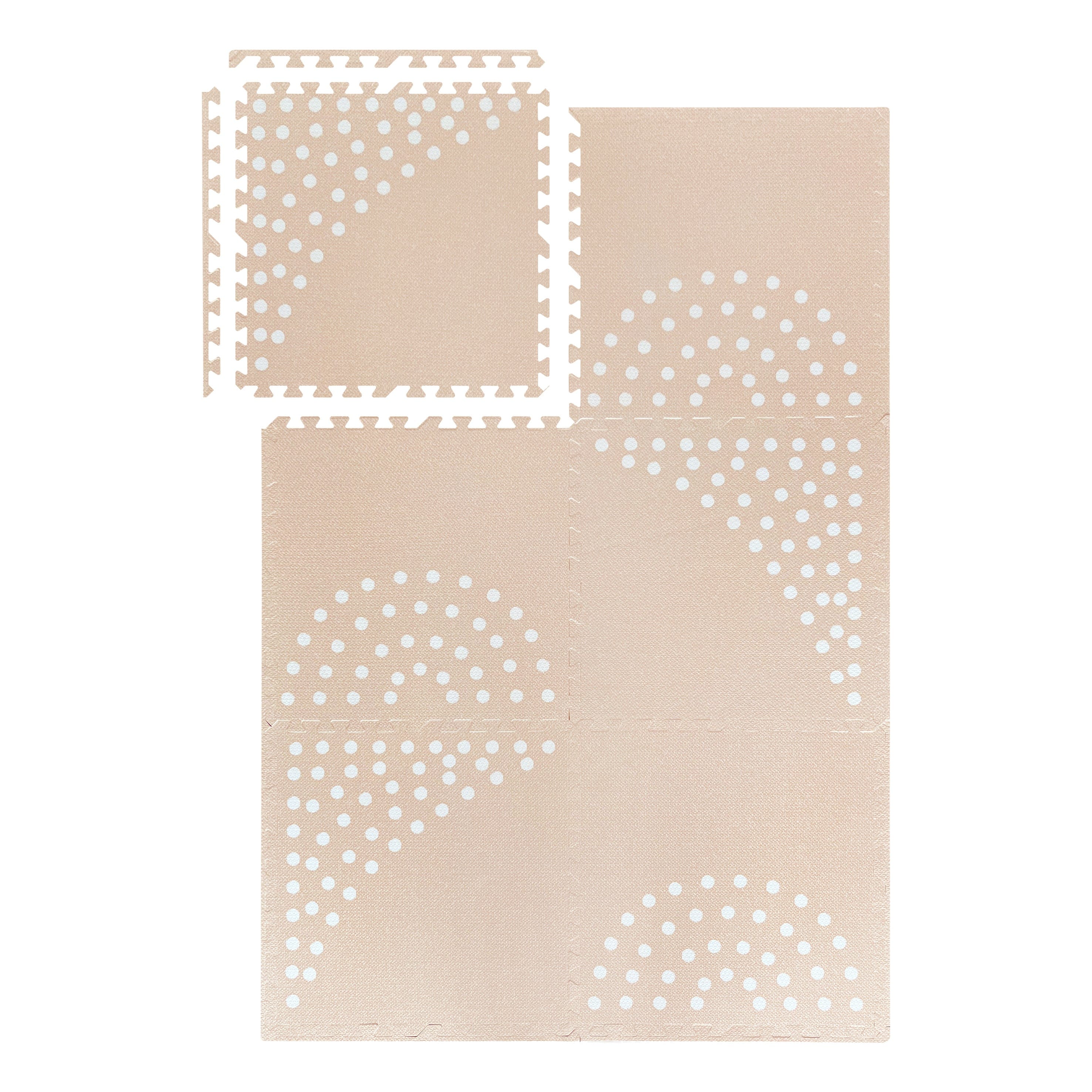 MeowBaby Puzzlematte 120x180 cm, 6 Elemente – beige, gepunktet