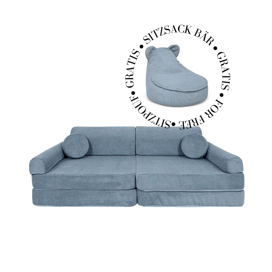 MeowBaby Spielsofa Cord Premium - türkis
