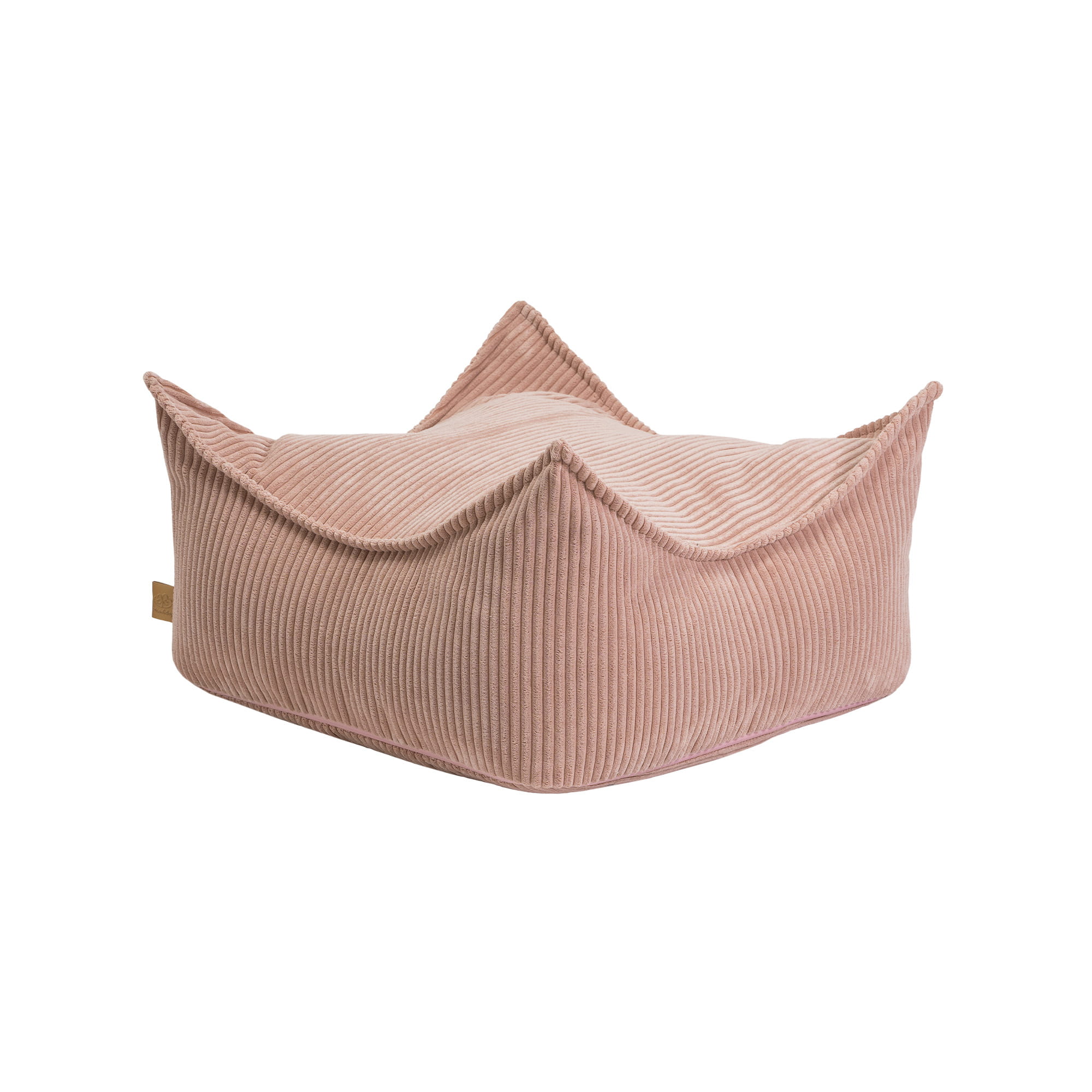 MeowBaby Sitzpouf für Kinder, quadratisch, Ästhetik Cord - powder pink