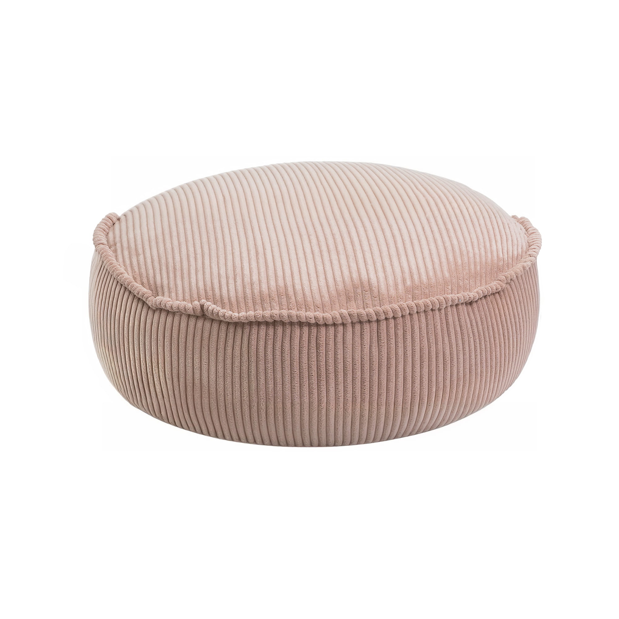 MeowBaby Sitzpouf für Kinder, rund, Ästhetik Cord - powder pink