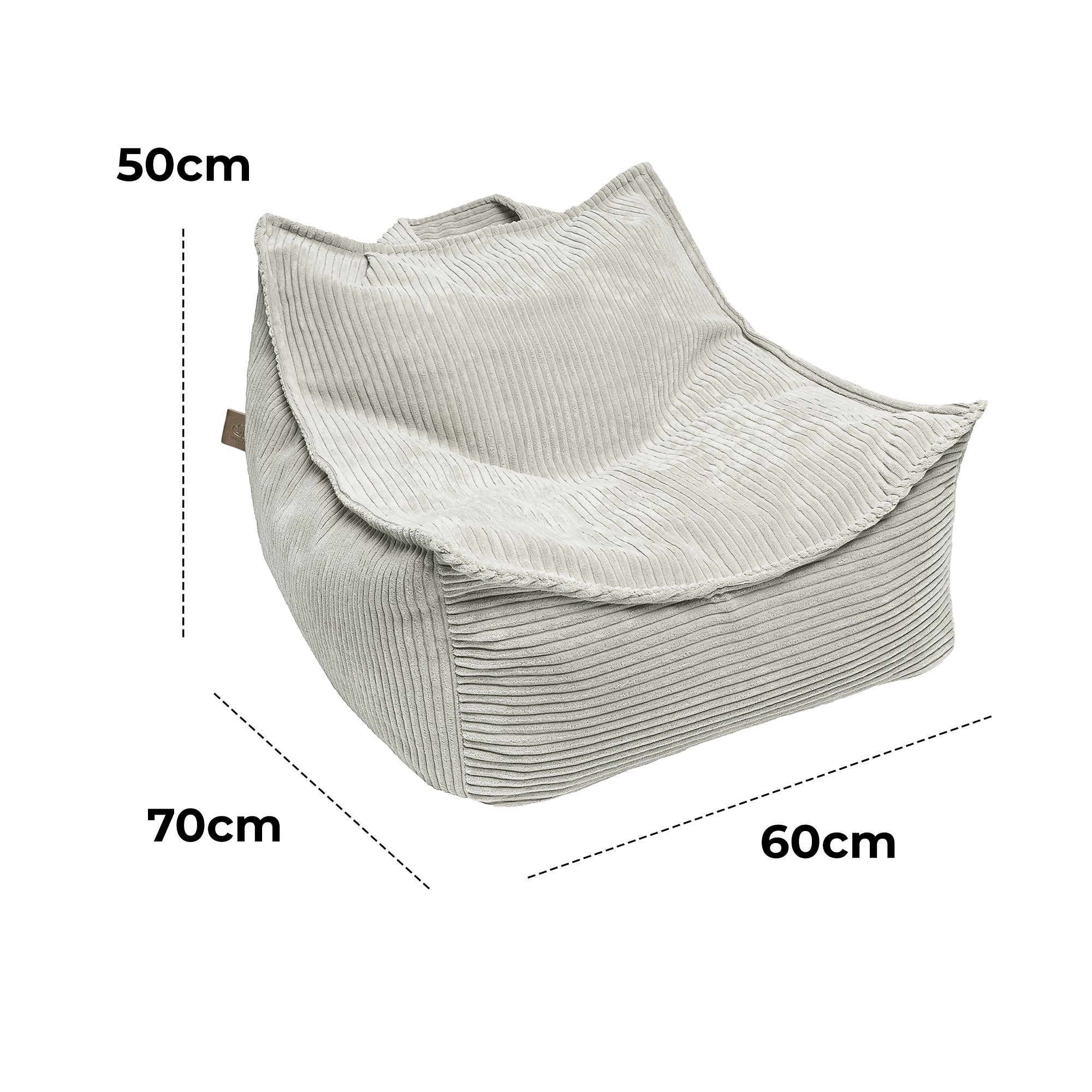 MeowBaby Sitzsack Ästhetik Cord eckig - ecru/beige