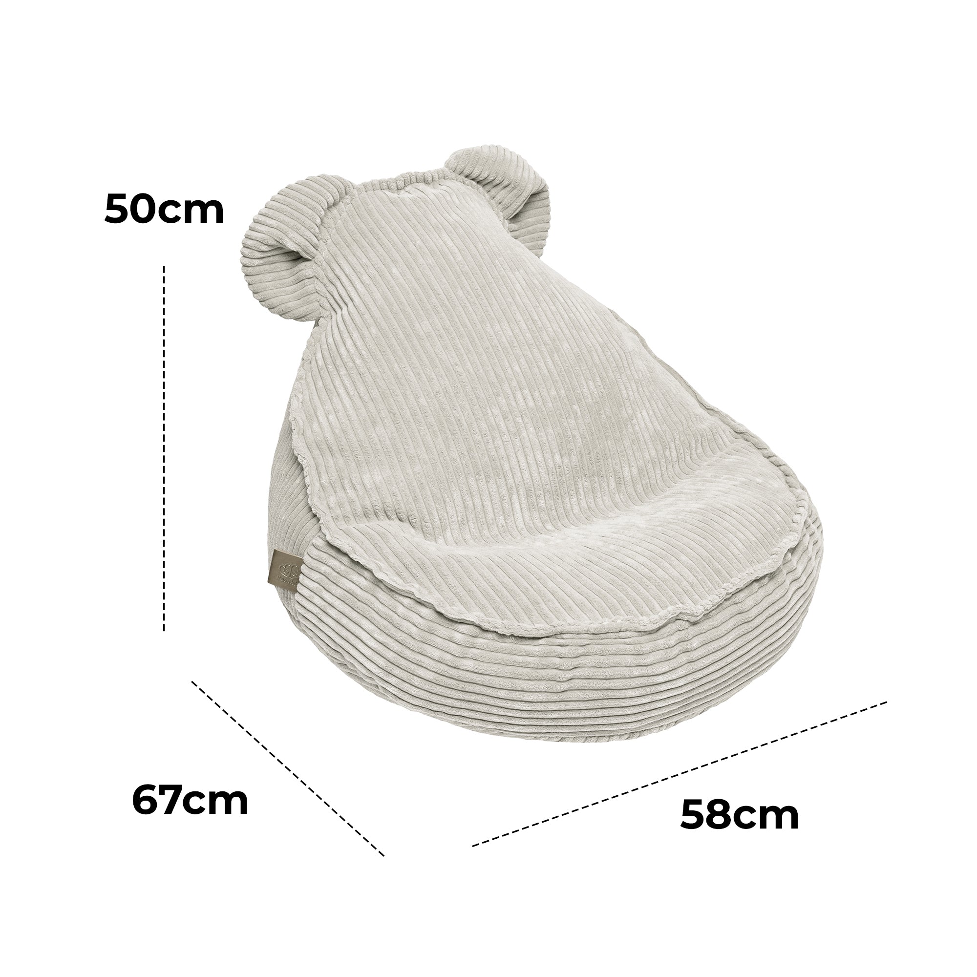 MeowBaby Sitzsack Ästhetik Cord Bär - ecru/beige