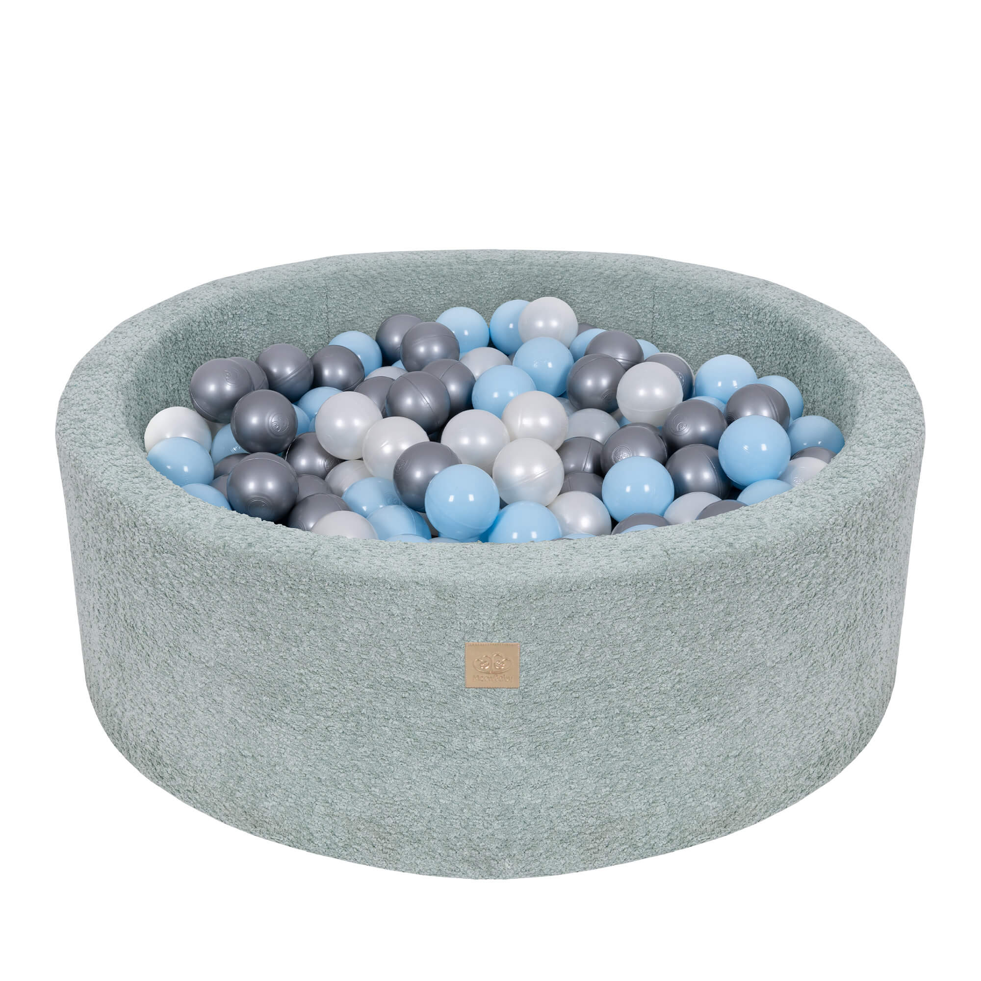 Meowbaby Boucle Baby Ball Pit Fresh Mint 200 balls: White Pearl Babyblue Silver