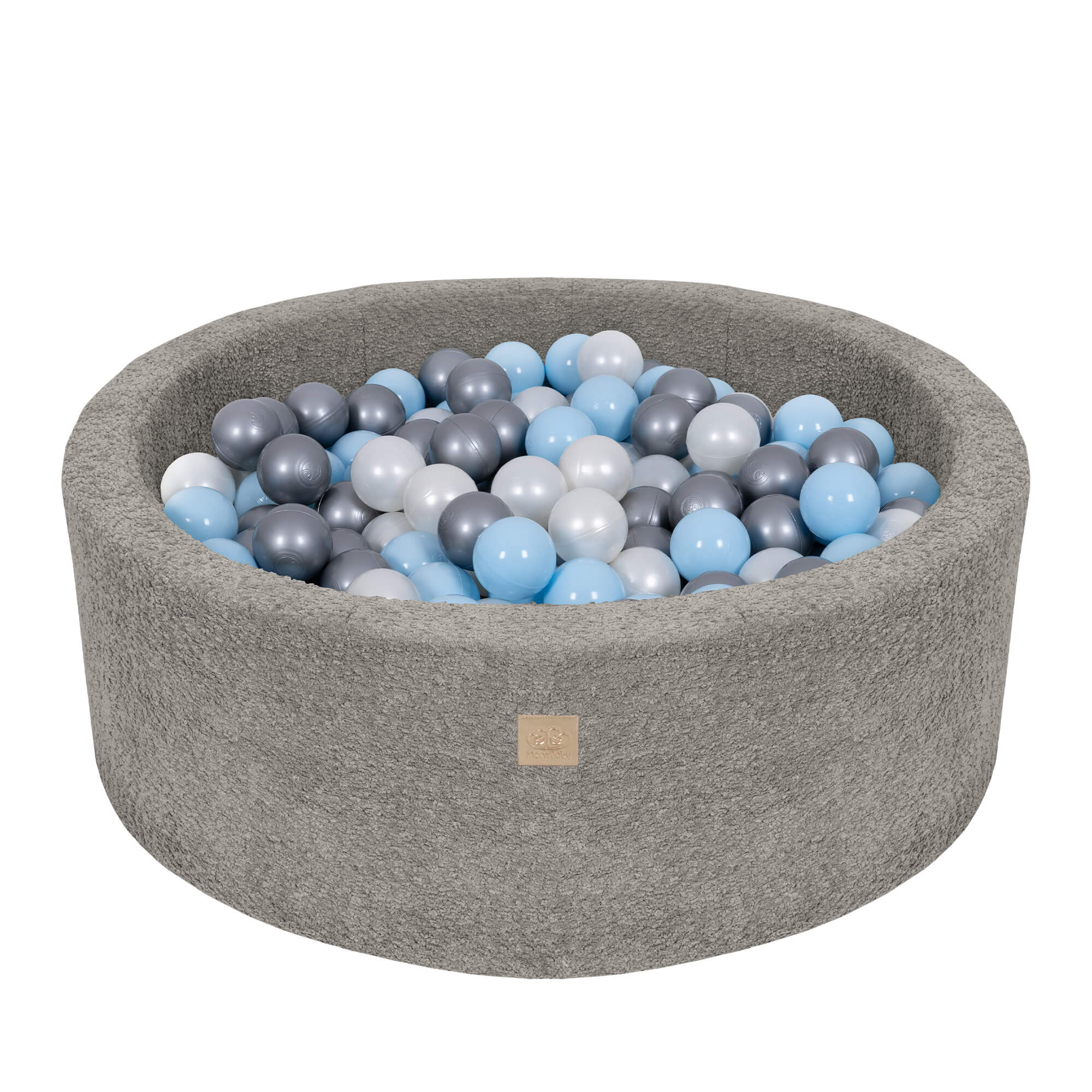 Meowbaby Boucle Baby Ball Pit Tan Beige 200 balls: White Pearl Babyblue Silver