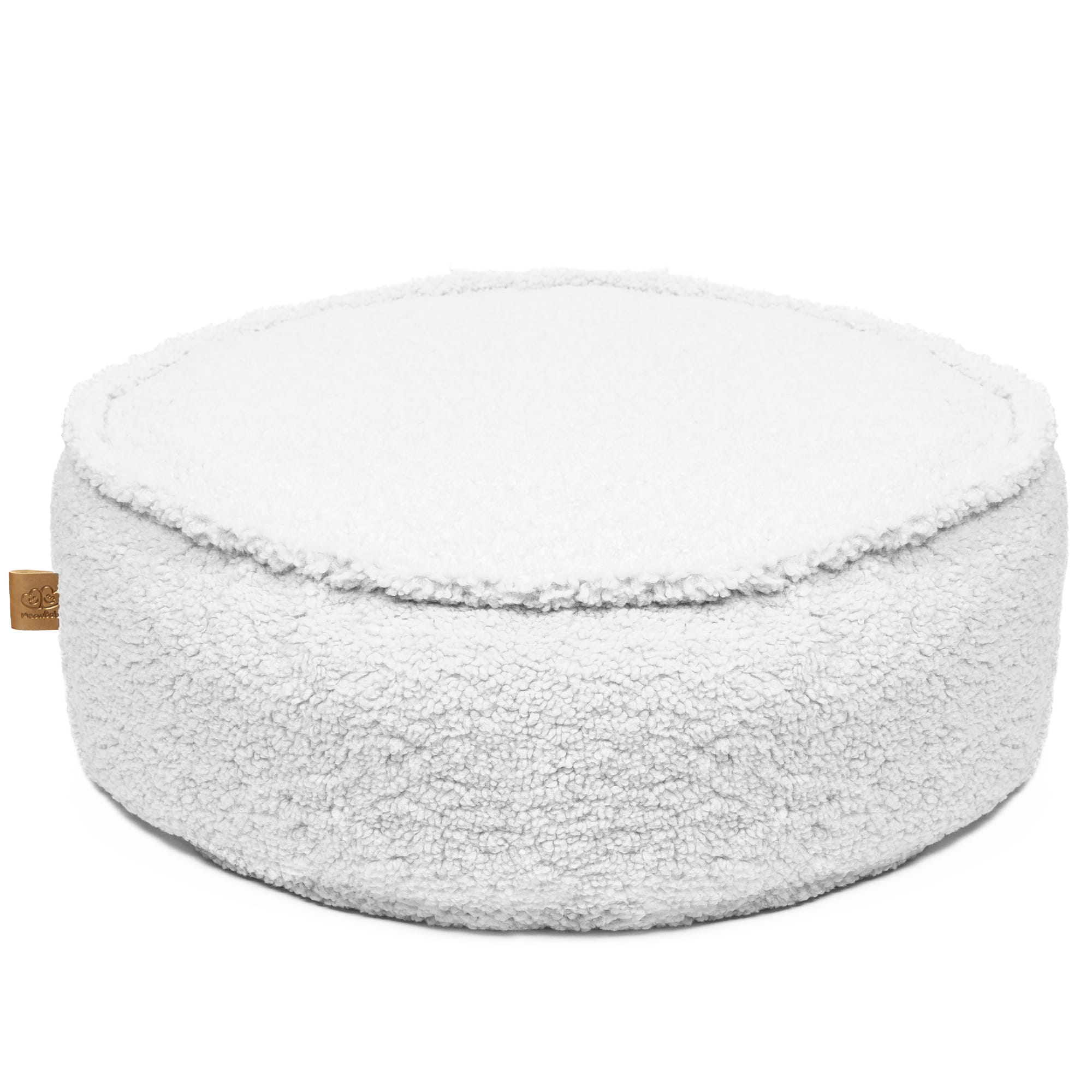 MeowBaby Sitzpouf für Kinder, rund, Bearly - creme/weiß