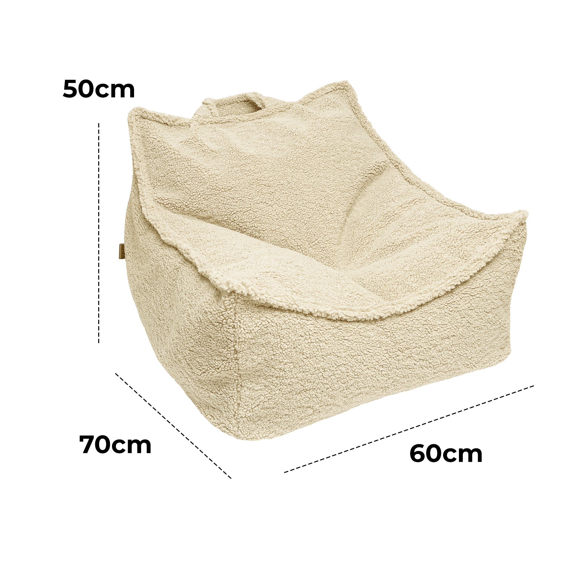 MeowBaby Sitzsack Bearly eckig - beige/creme