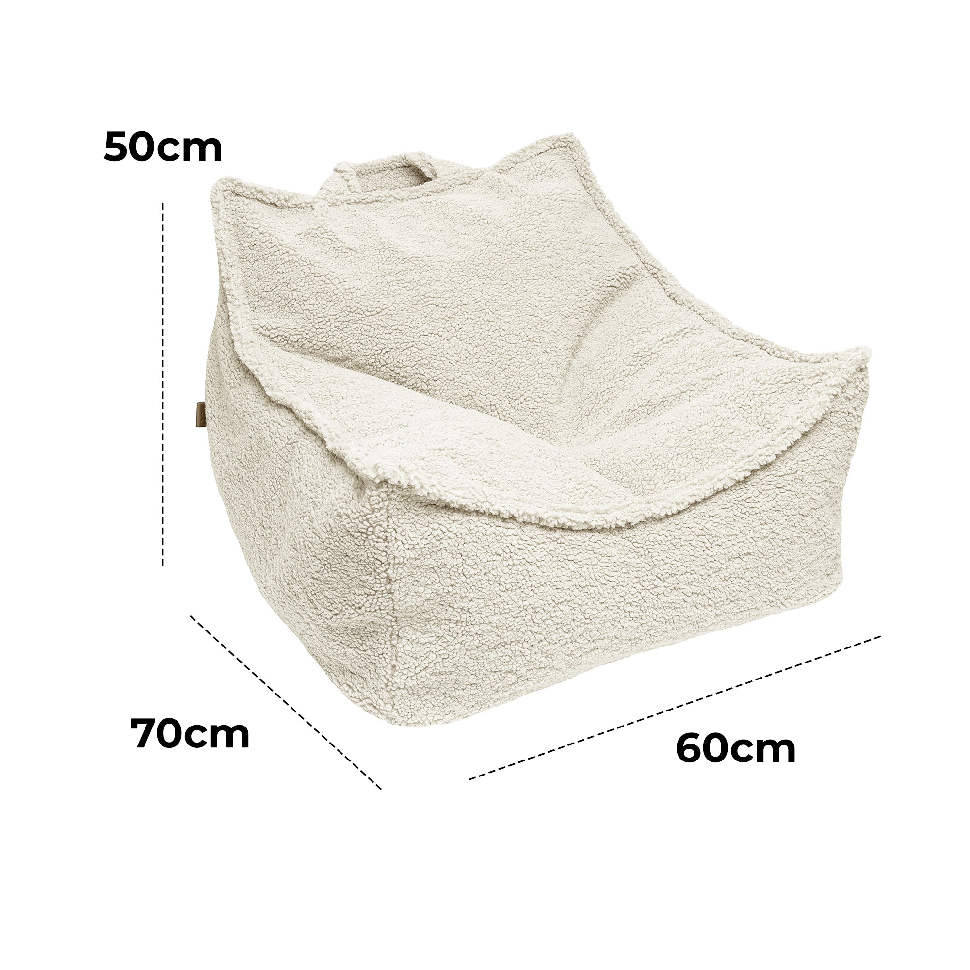 MeowBaby Sitzsack Bearly eckig - creme/weiß