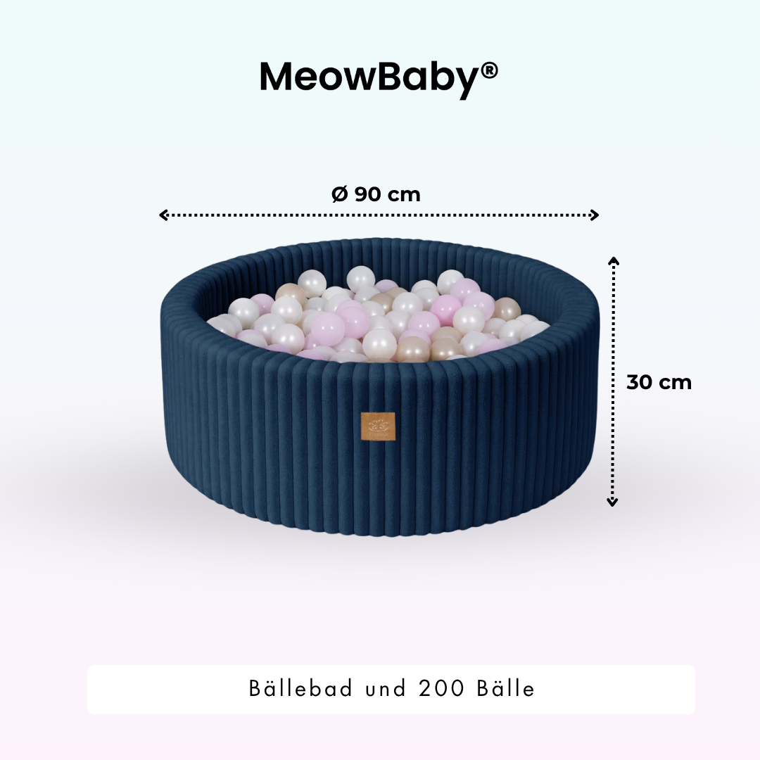 MeowBaby Bällebad Churros 90x30 cm, 200 Bälle - eigene Farbauswahl