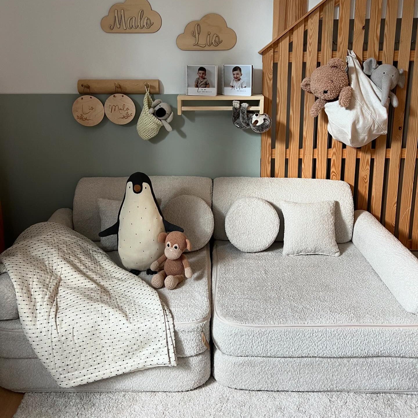 MeowBaby Spielsofa Premium Bouclé - ecru