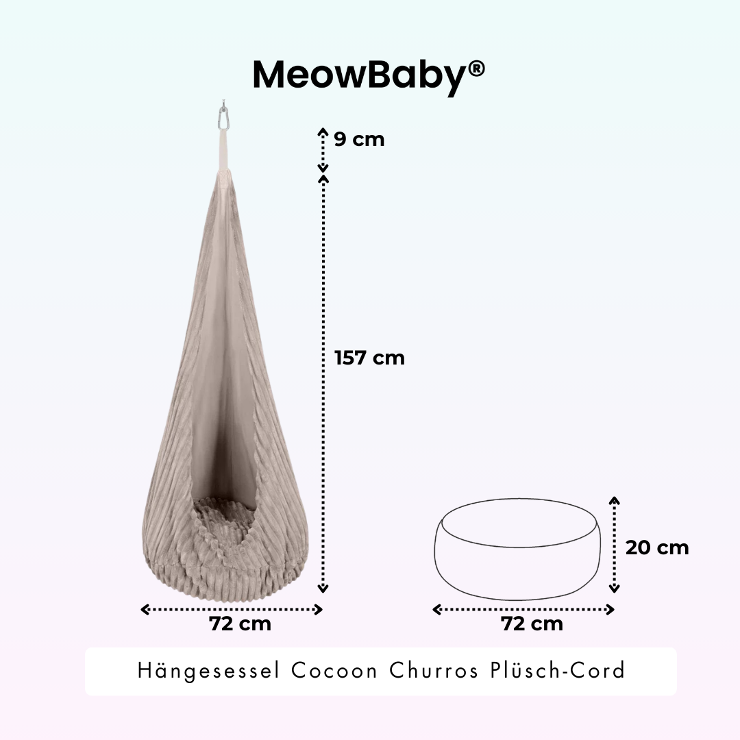 MeowBaby Hängesessel Cocoon Churros Plüsch-Cord