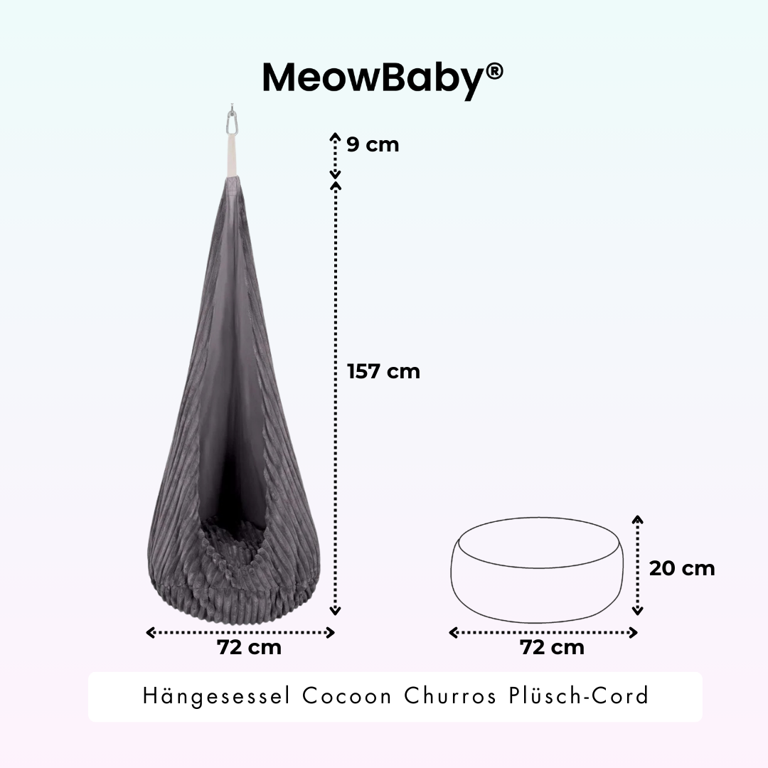 MeowBaby Hängesessel Cocoon Churros Plüsch-Cord
