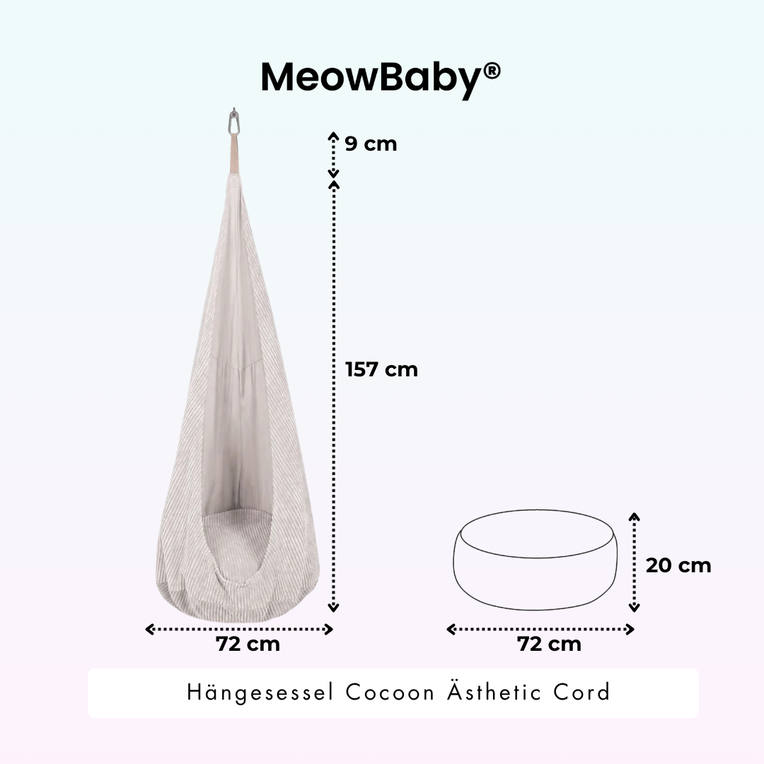 MeowBaby Hängesessel Cocoon Ästhetik Cord - Classic Cord Edition