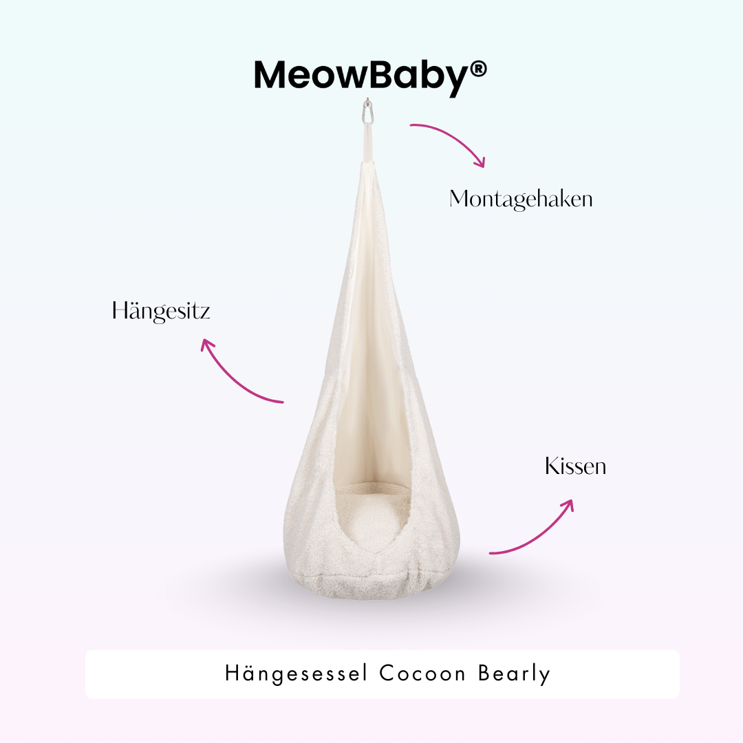 MeowBaby Hängesessel Cocoon Bearly - beige/creme
