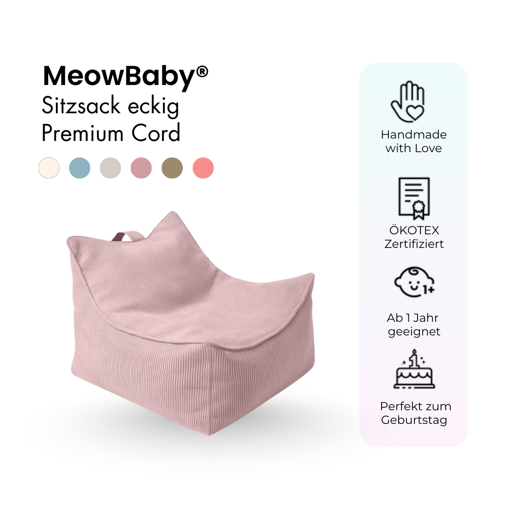 MeowBaby Sitzsack Cord Premium eckig