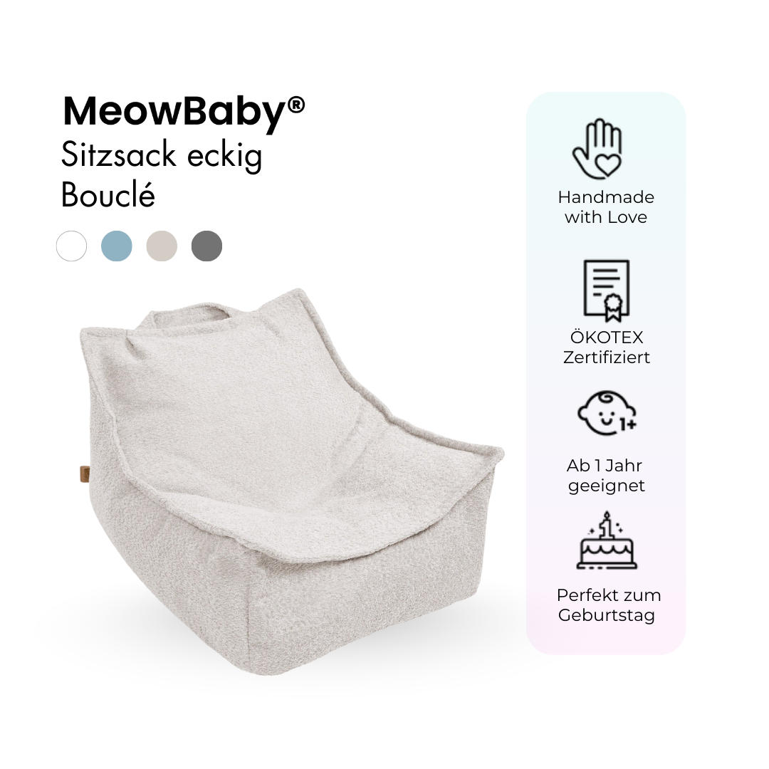MeowBaby Sitzsack Bouclé eckig