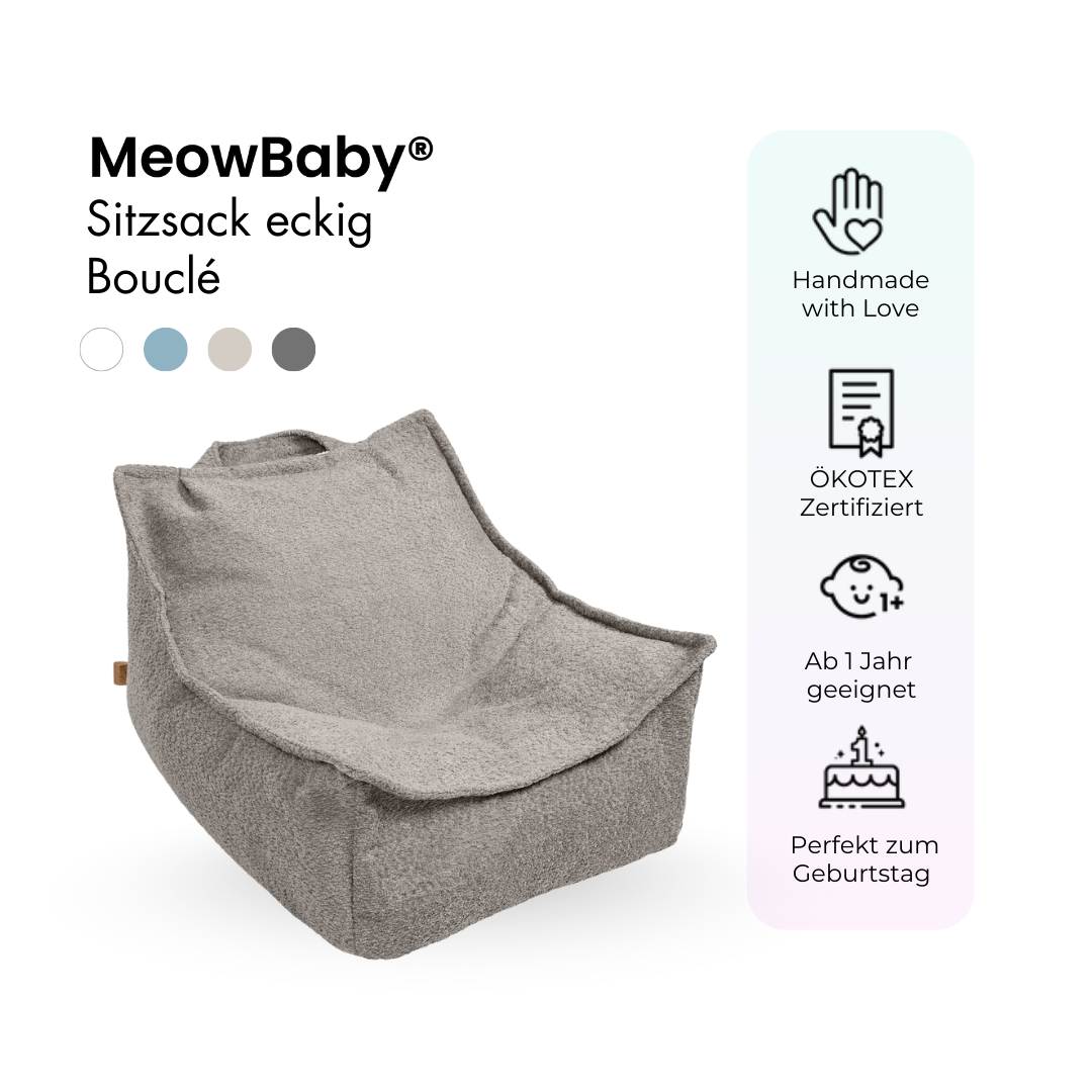 MeowBaby Sitzsack Bouclé eckig