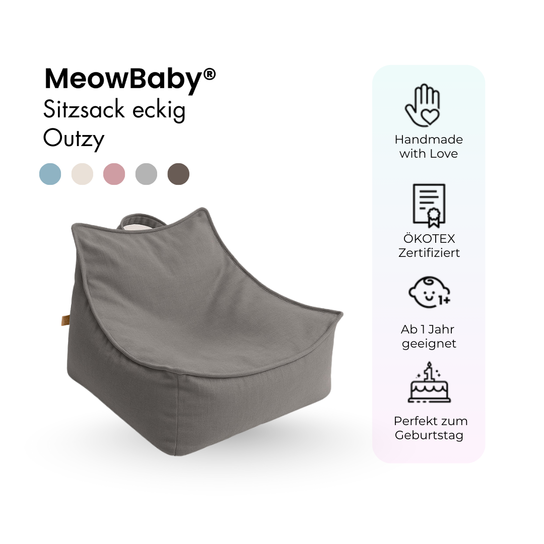 MeowBaby Outdoor Kinder-Sitzsack Outzy eckig