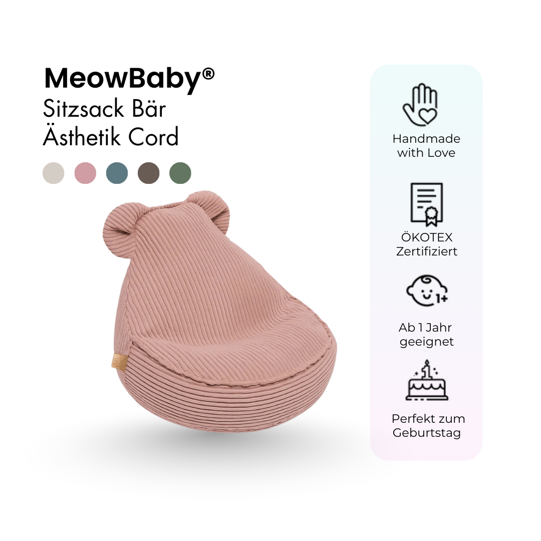 MeowBaby Sitzsack Ästhetik Cord Bär