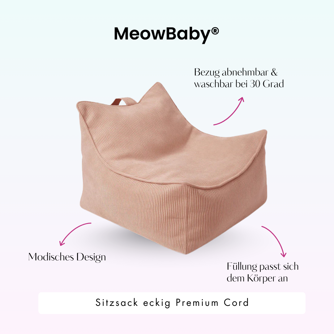 MeowBaby Sitzsack Cord Premium eckig