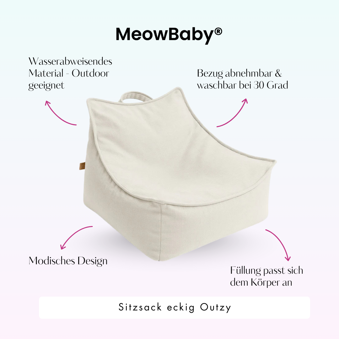 MeowBaby Outdoor Kinder-Sitzsack Outzy eckig
