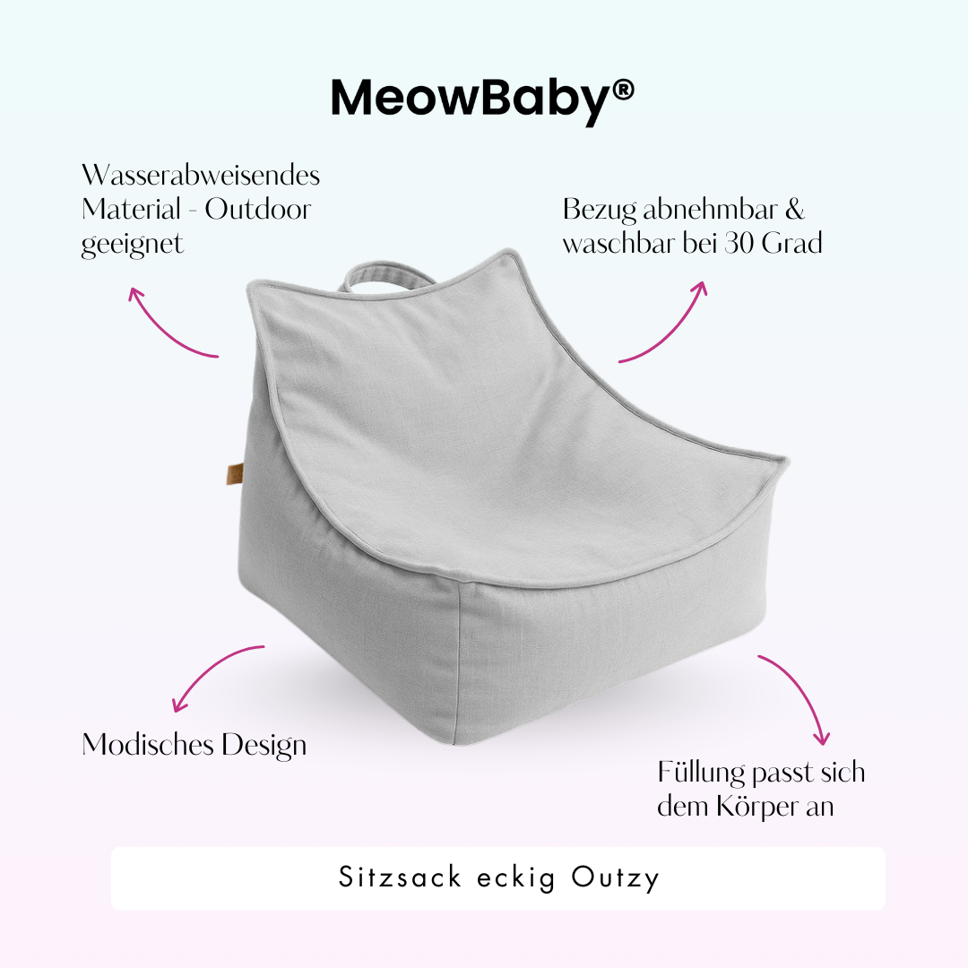 MeowBaby Outdoor Kinder-Sitzsack Outzy eckig