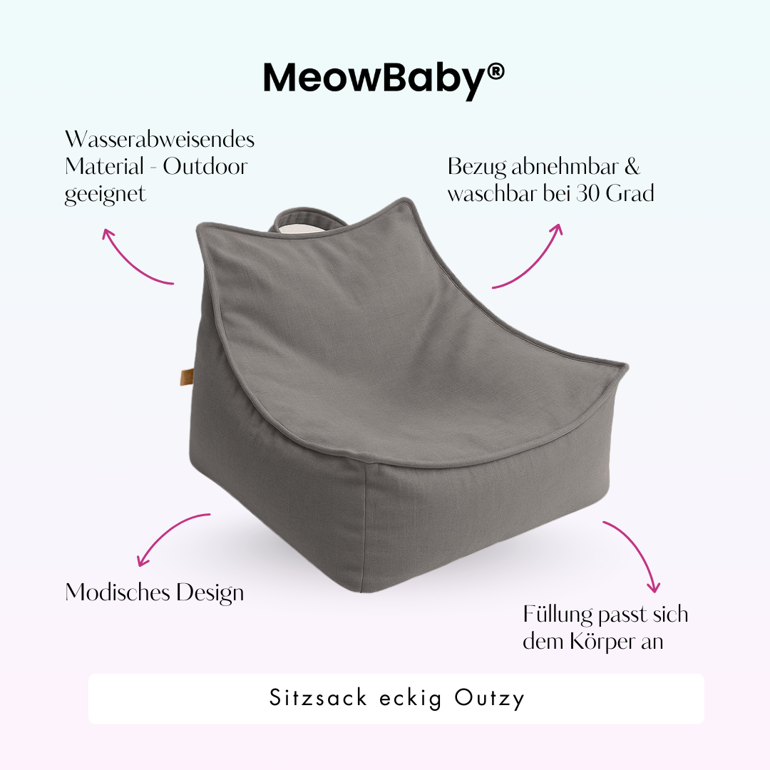 MeowBaby Outdoor Kinder-Sitzsack Outzy eckig