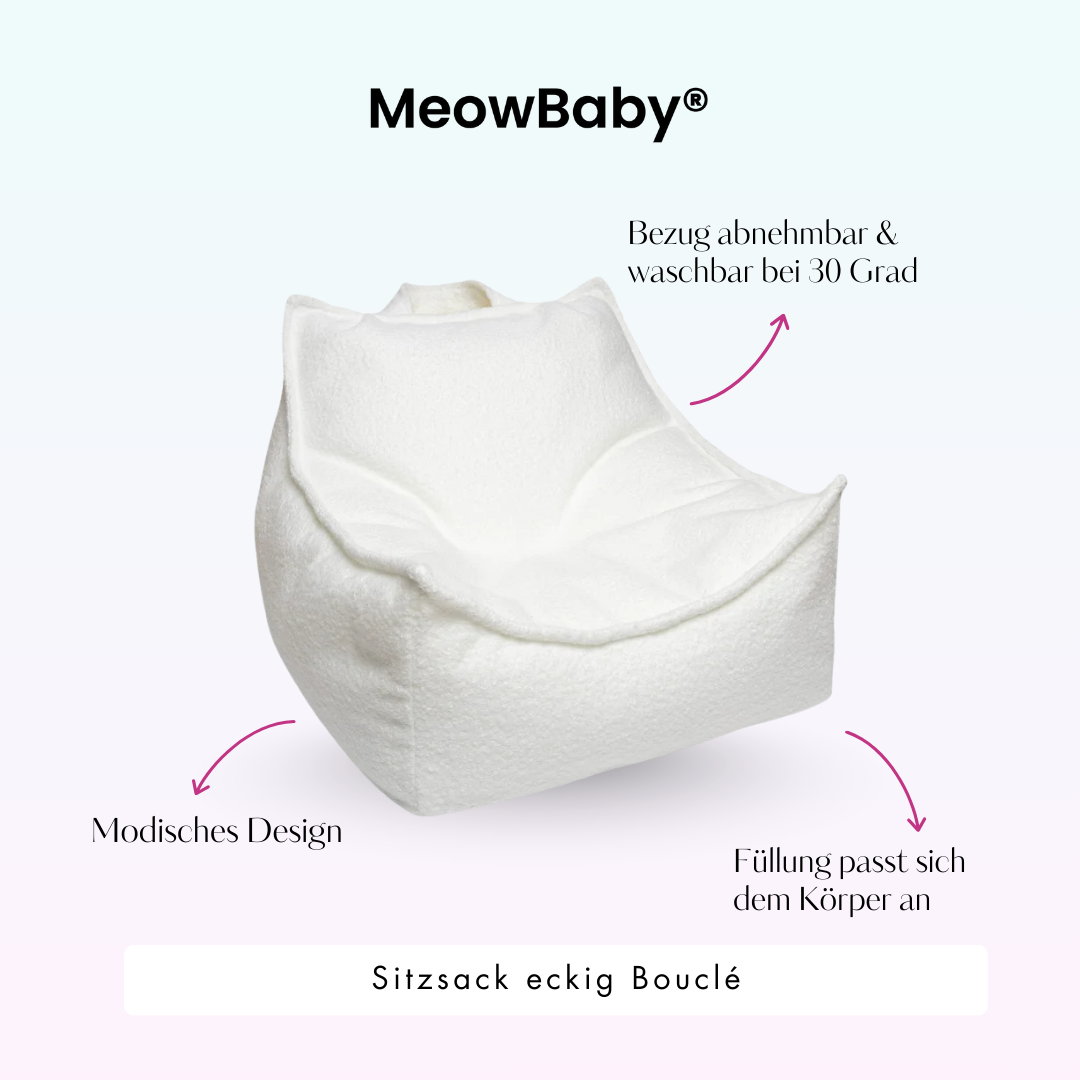 MeowBaby Sitzsack Bouclé eckig