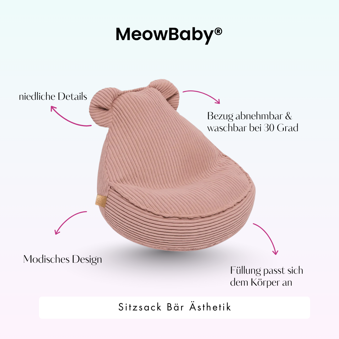 MeowBaby Sitzsack Ästhetik Cord Bär